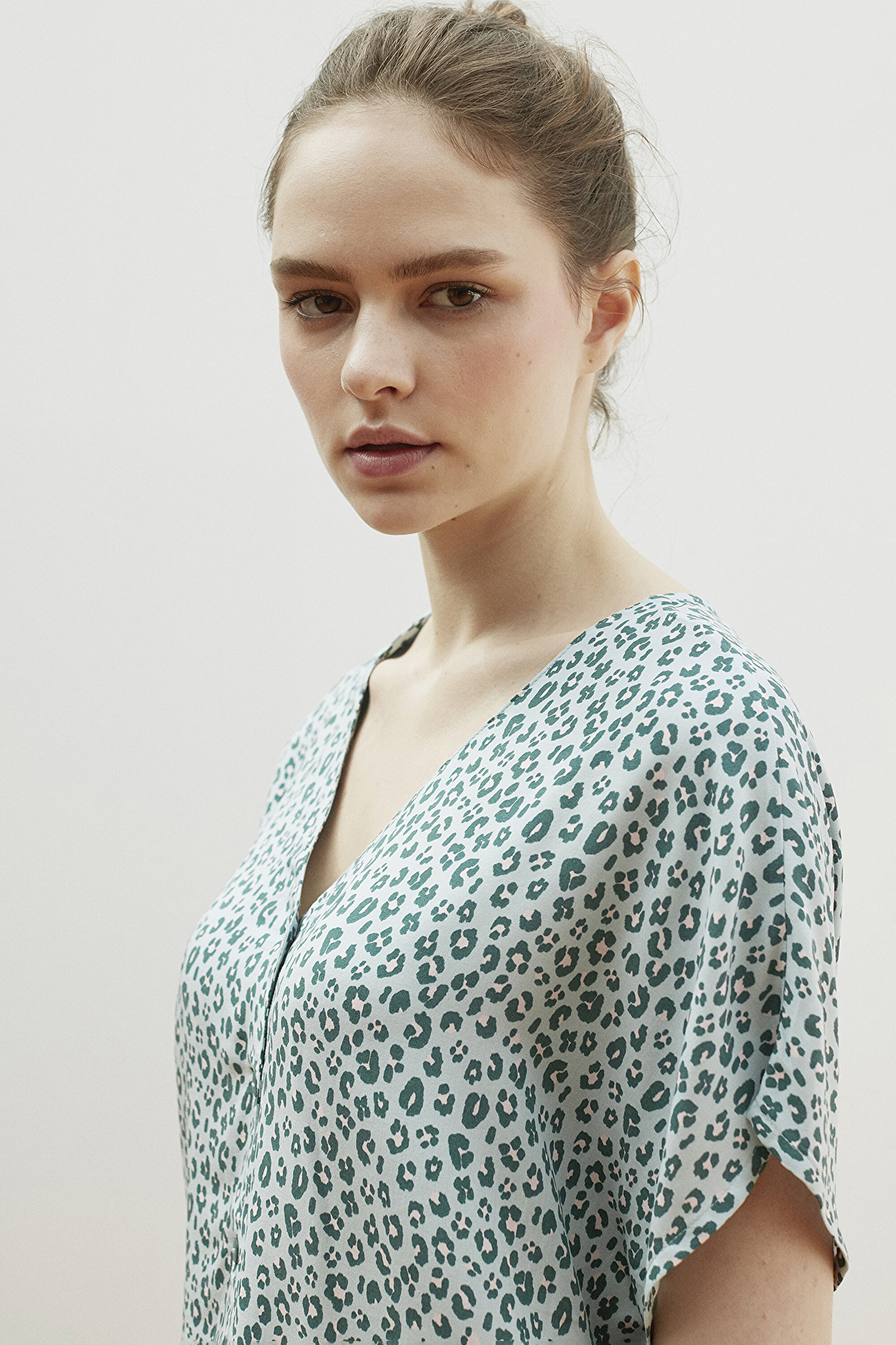LEOPARD SS GÖMLEK, 3XL, A34 ANTIK YESIL