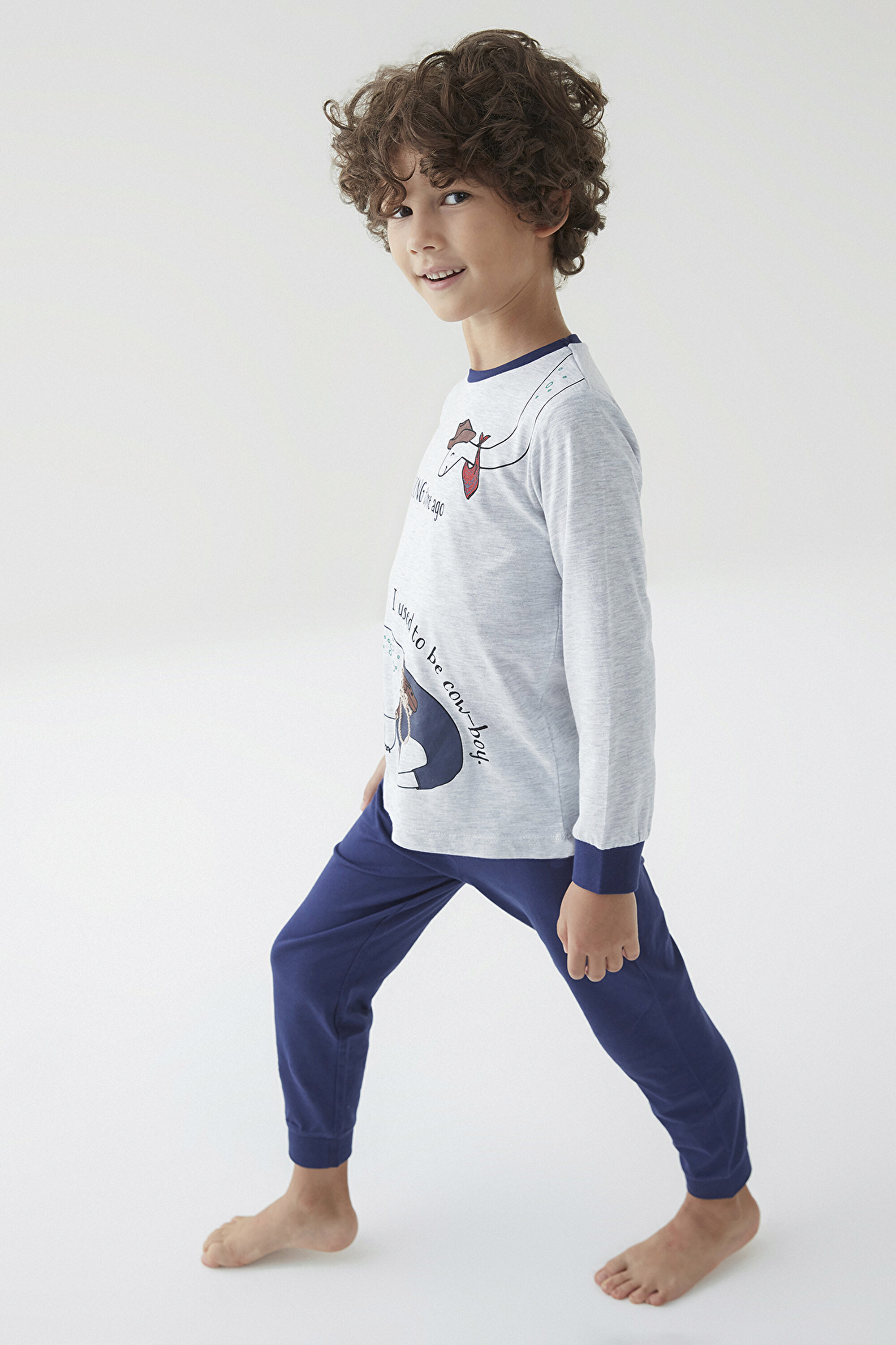 BOYS COW-BOY LS 2LI PJ SET, 112, MIX MIX
