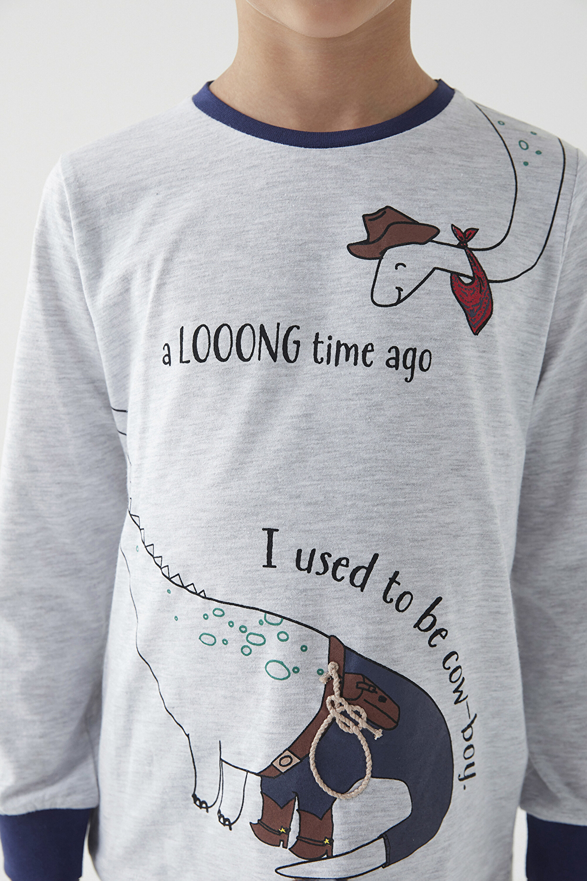 BOYS COW-BOY LS 2LI PJ SET, 112, MIX MIX