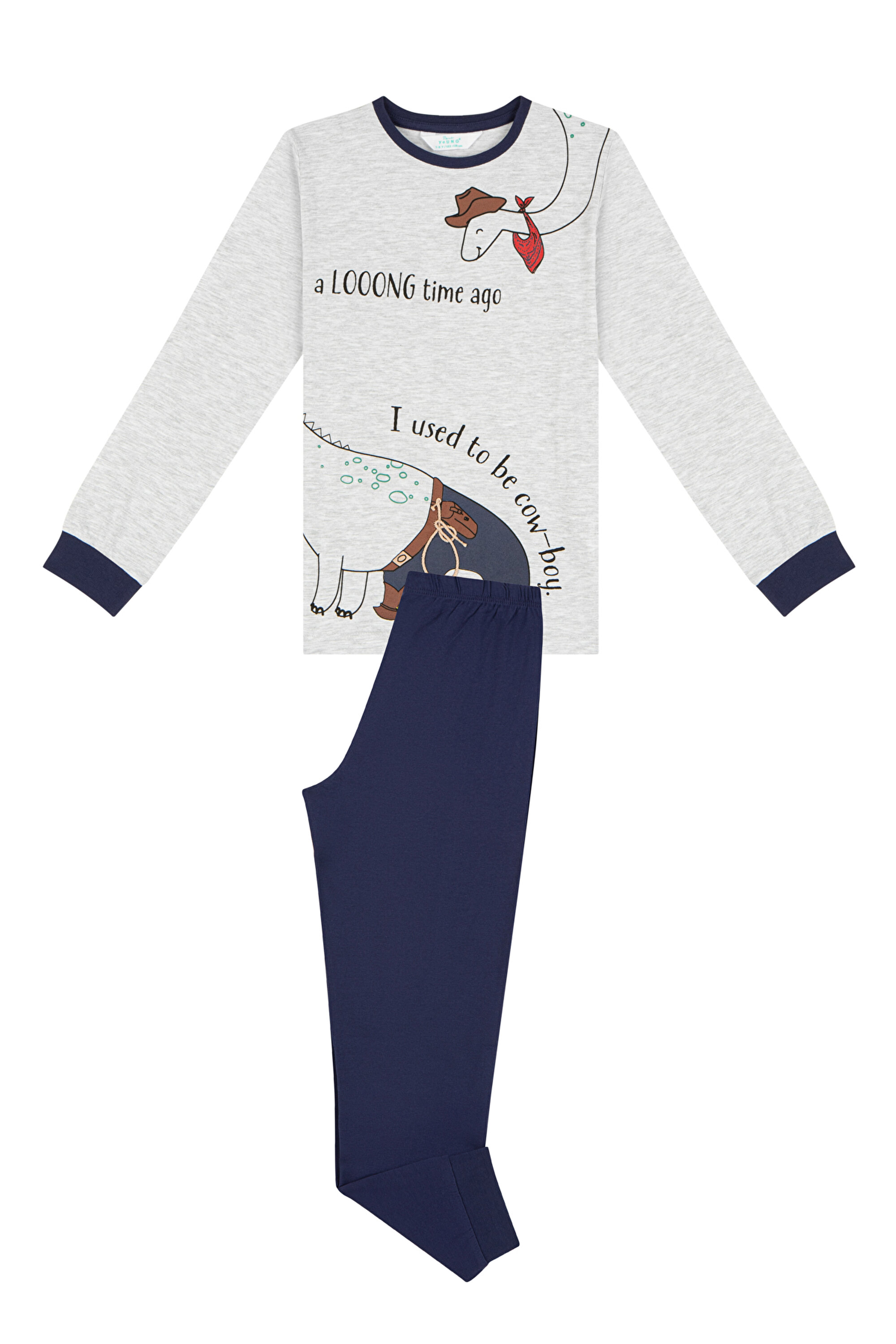 BOYS COW-BOY LS 2LI PJ SET, 112, MIX MIX