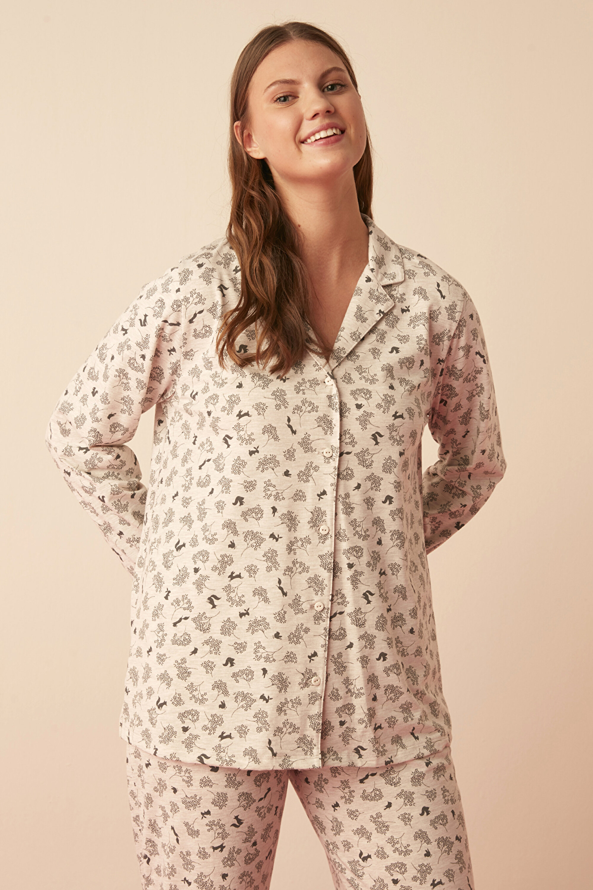 MAMA FLORAL LS GÖM, 3XL, BEM BEJ MELANJ1