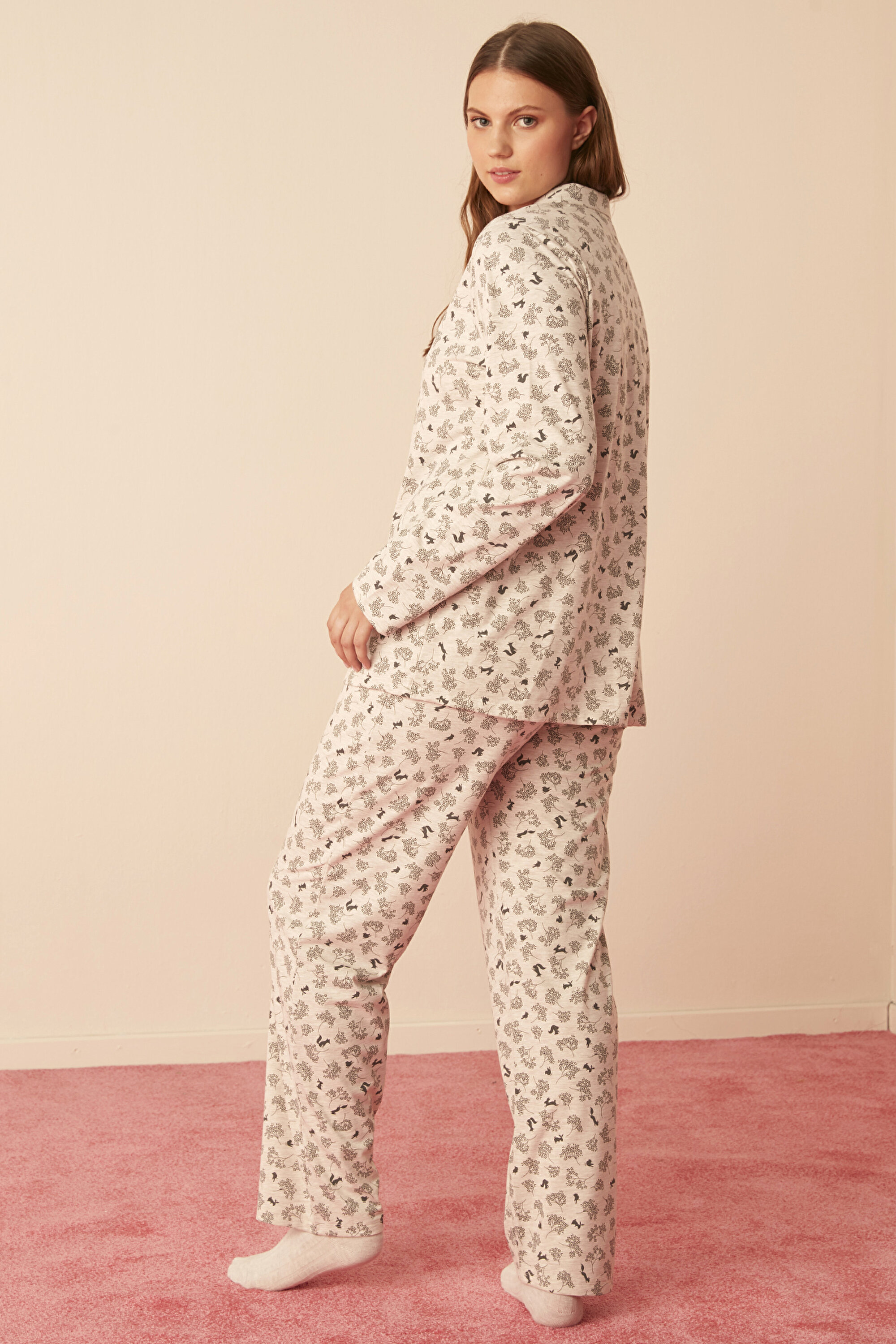 MAMA FLORAL LS GÖM, 3XL, BEM BEJ MELANJ1