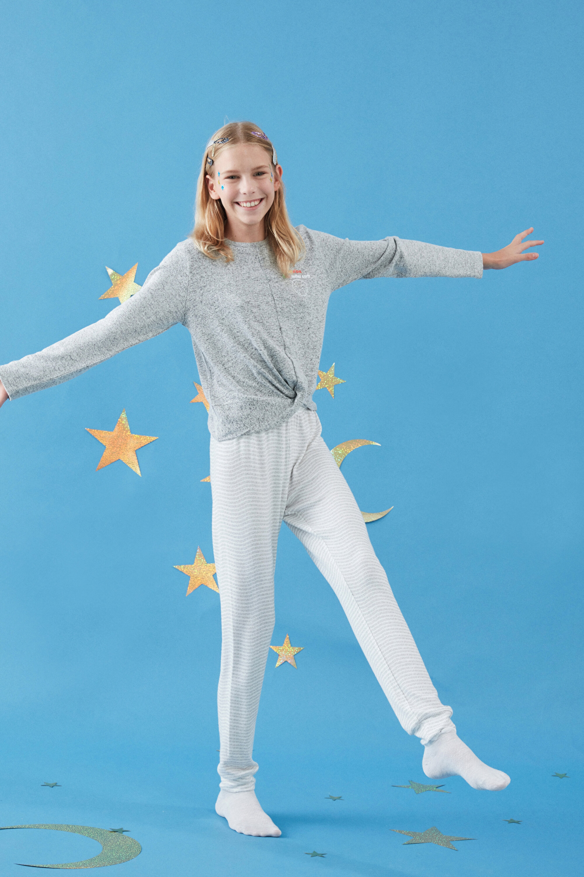 TEEN WAVE LETTER LS 2LI PJ, 112, MIX MIX