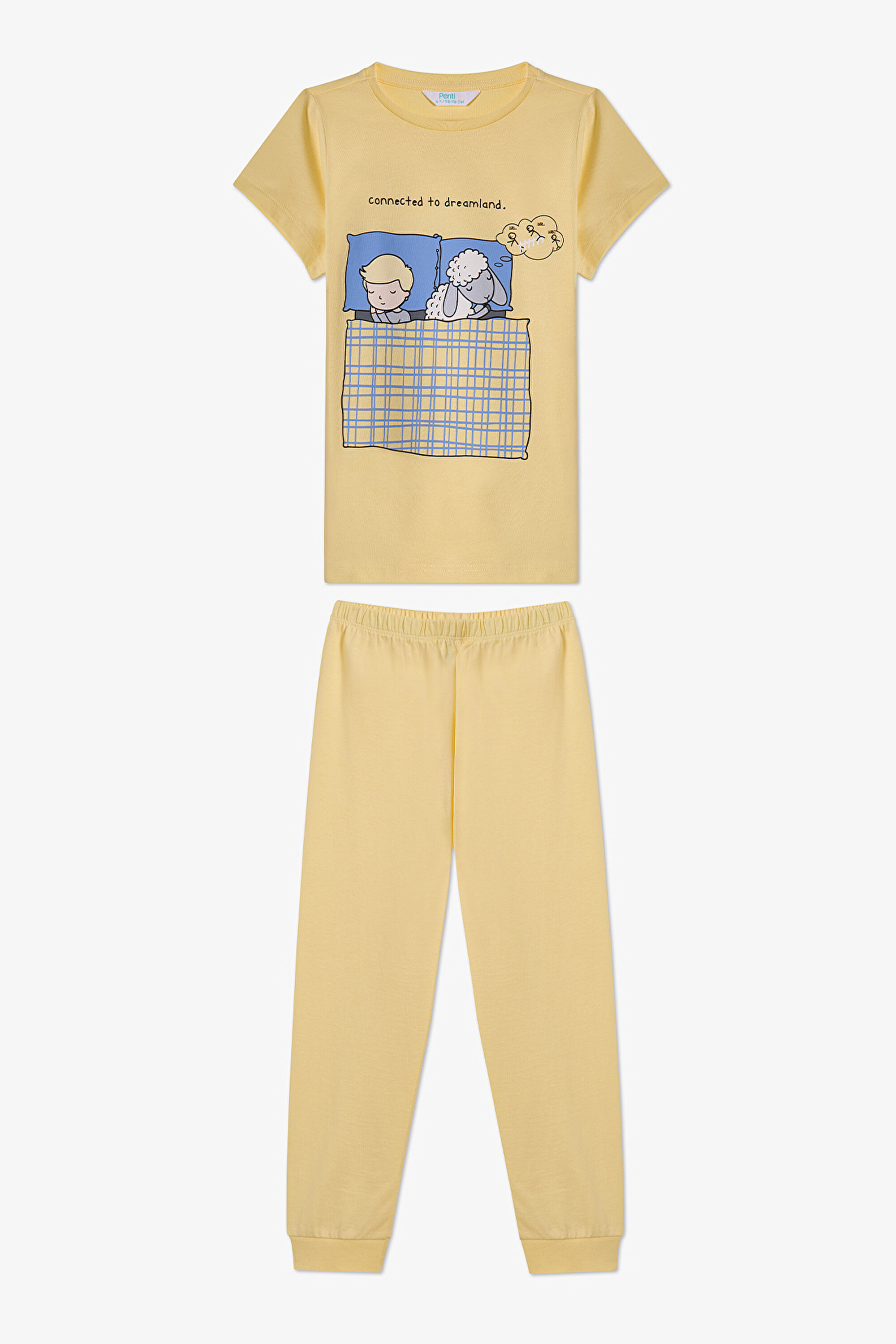 Erkek Çocuk Mavi Sheepy Kısa Kollu 2'li Pijama Takımı PNABP8E126IY
