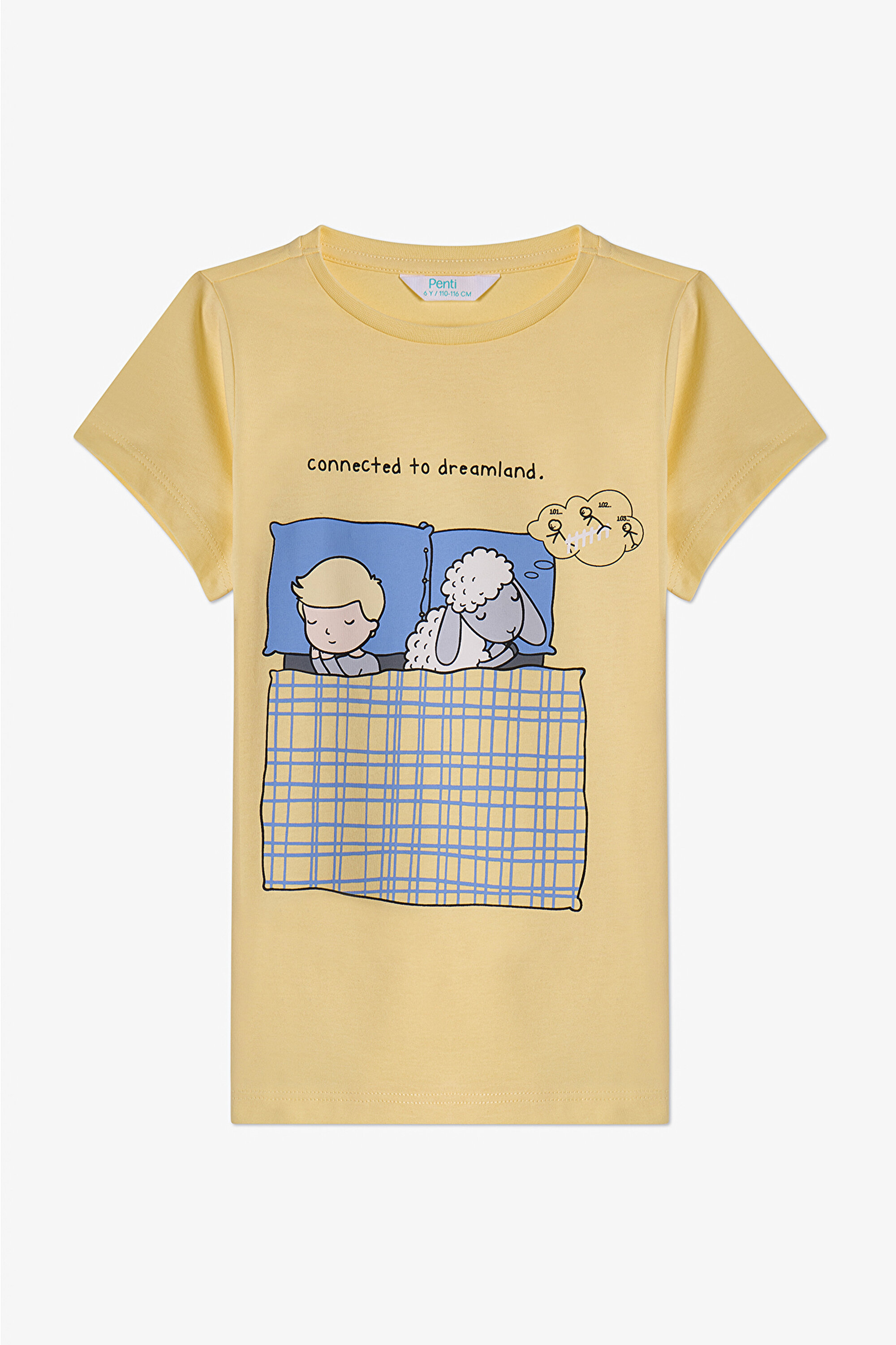 Erkek Çocuk Mavi Sheepy Kısa Kollu 2'li Pijama Takımı PNABP8E126IY