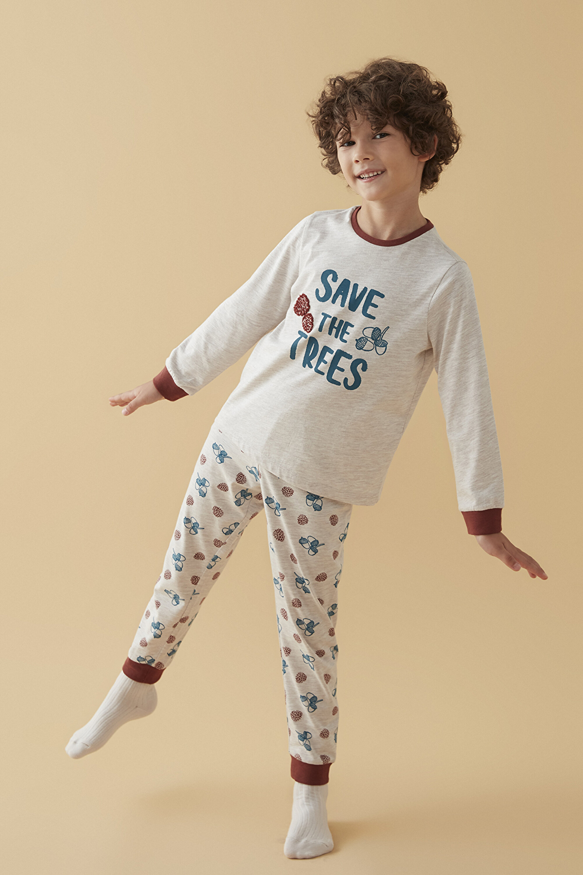 BOYS TREES LS 2LI, 112, BEM BEJ MELANJ1
