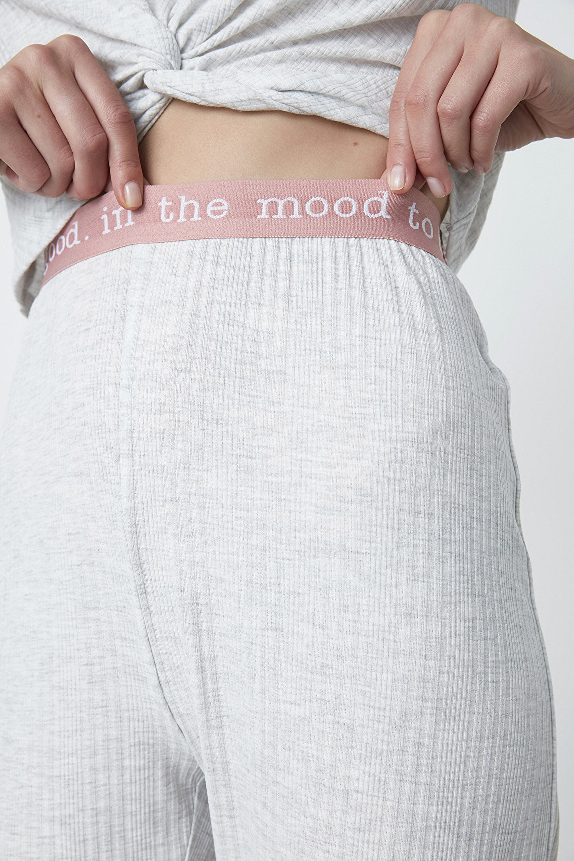 MELANGE RIB PANTOLO, L, AGJ A.GRI MELANJ