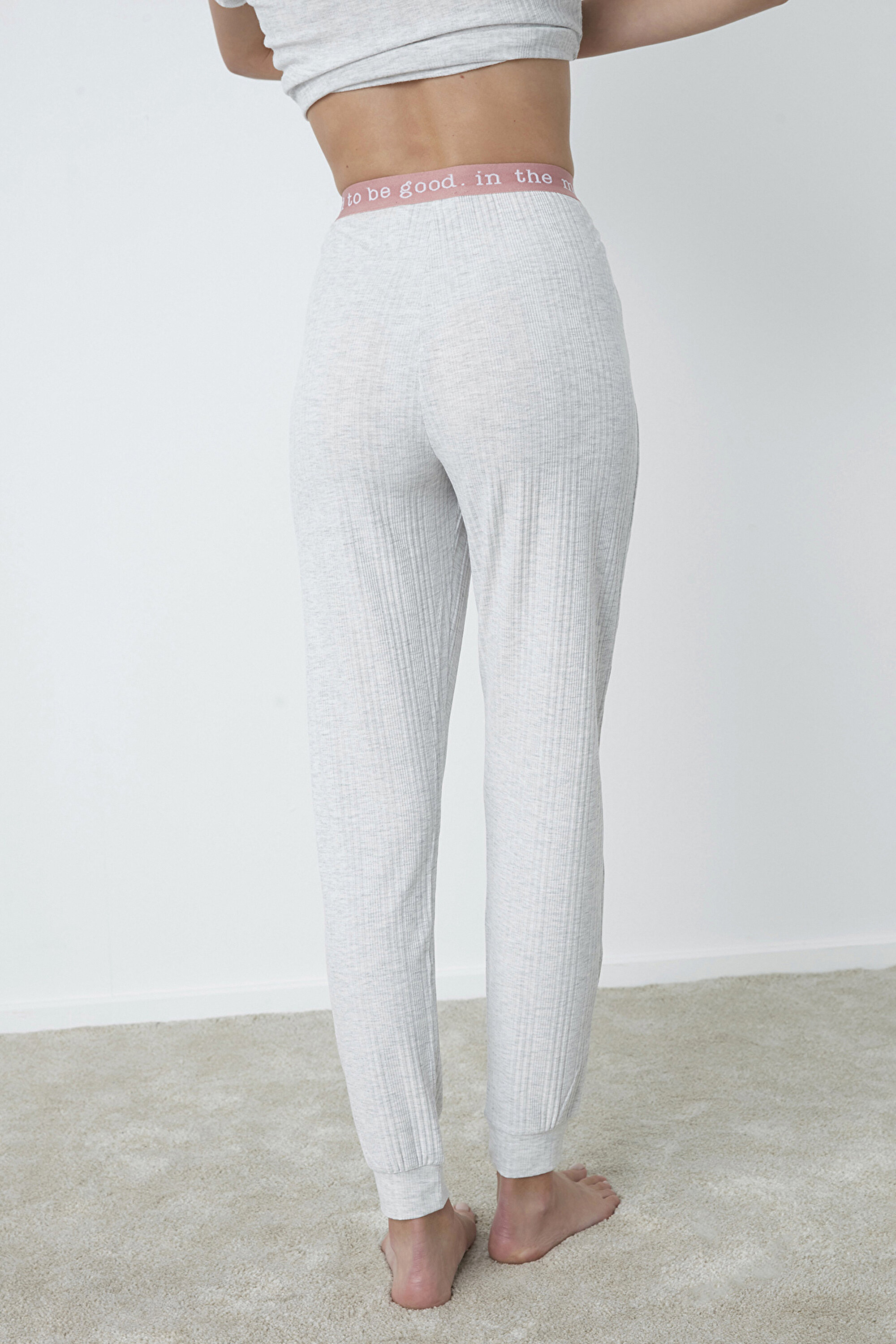 MELANGE RIB PANTOLO, L, AGJ A.GRI MELANJ