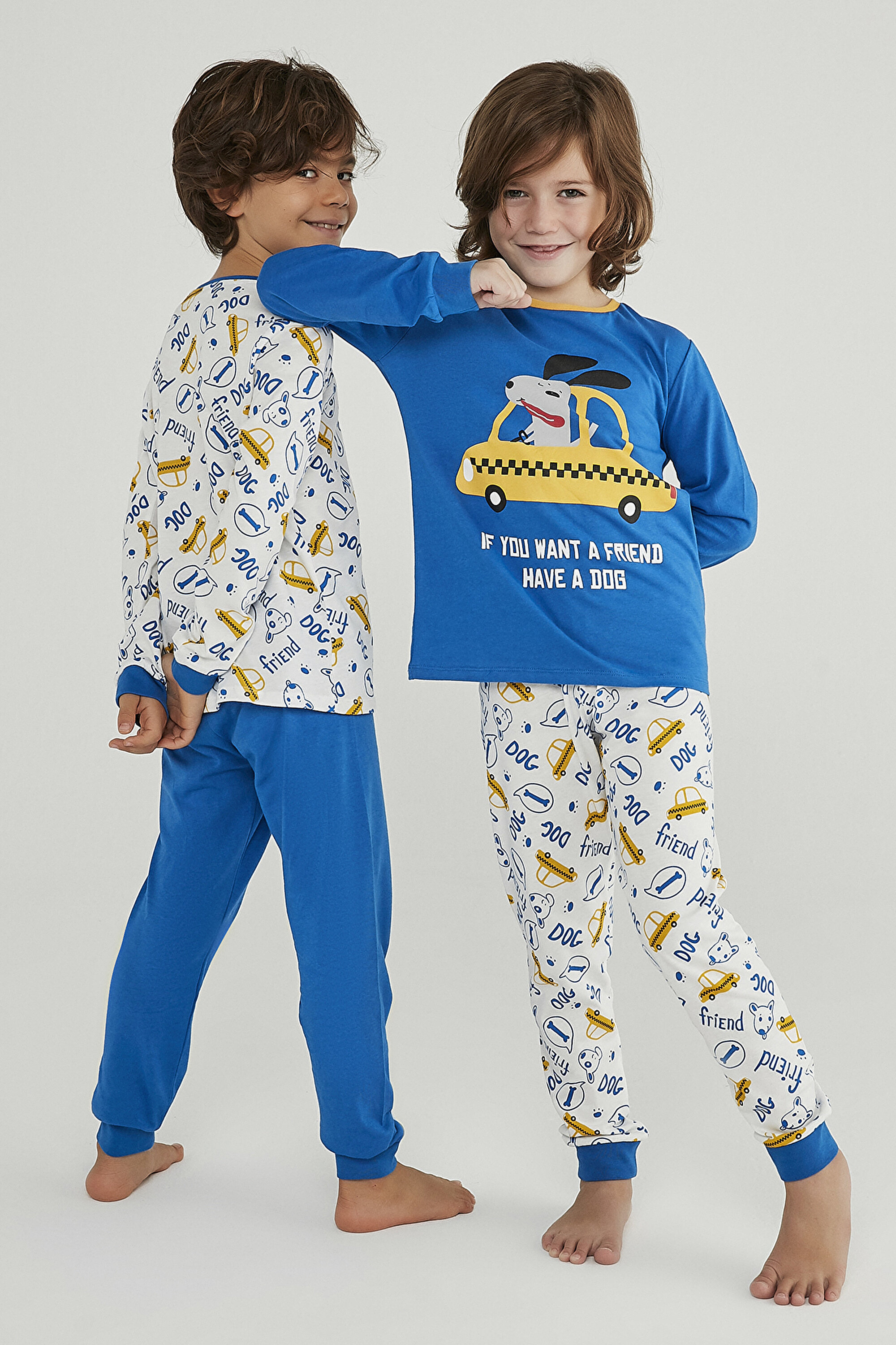 BOYS CUTE DOG 4LÜ PJ SET, 11-12, MIX