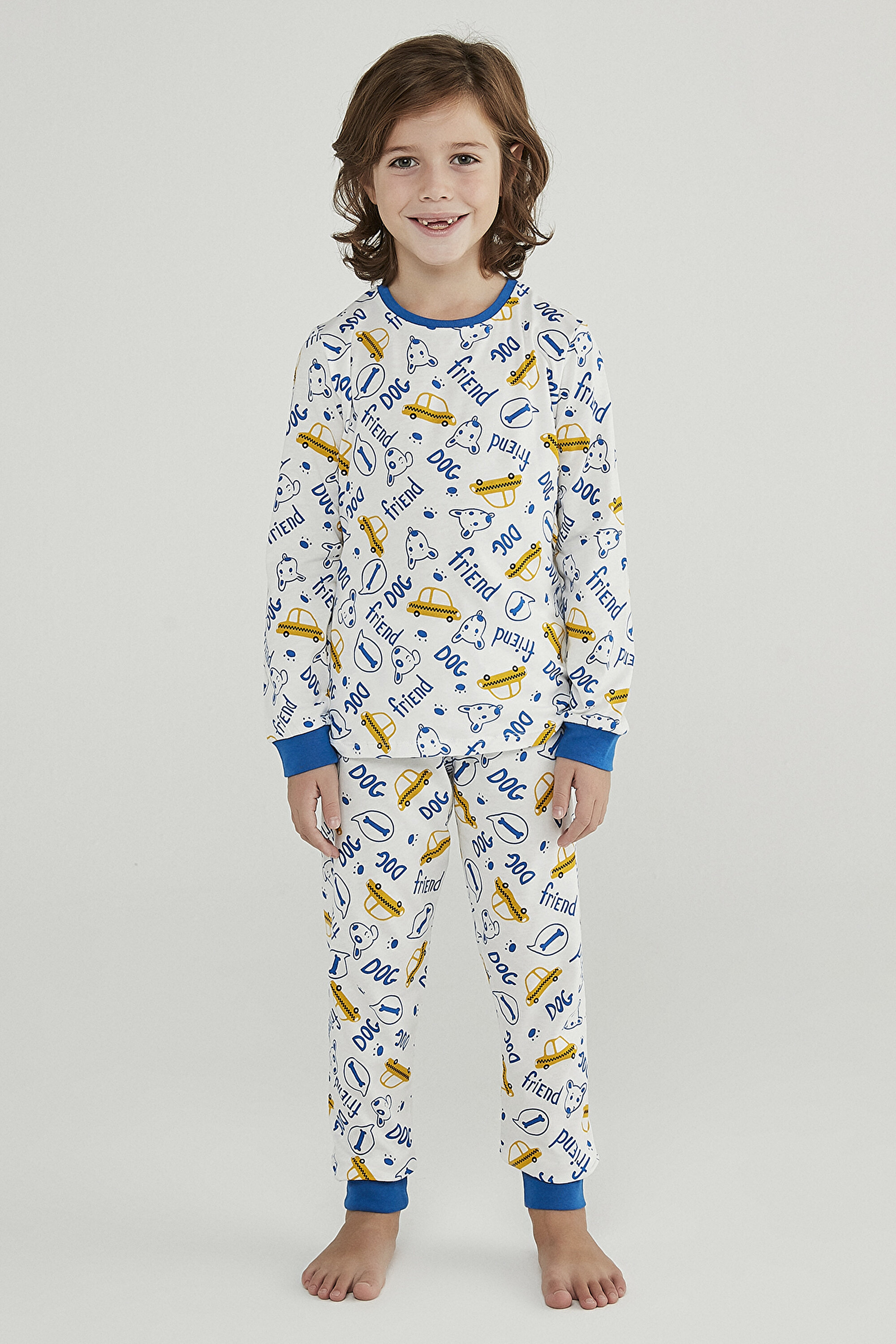 BOYS CUTE DOG 4LÜ PJ SET, 11-12, MIX