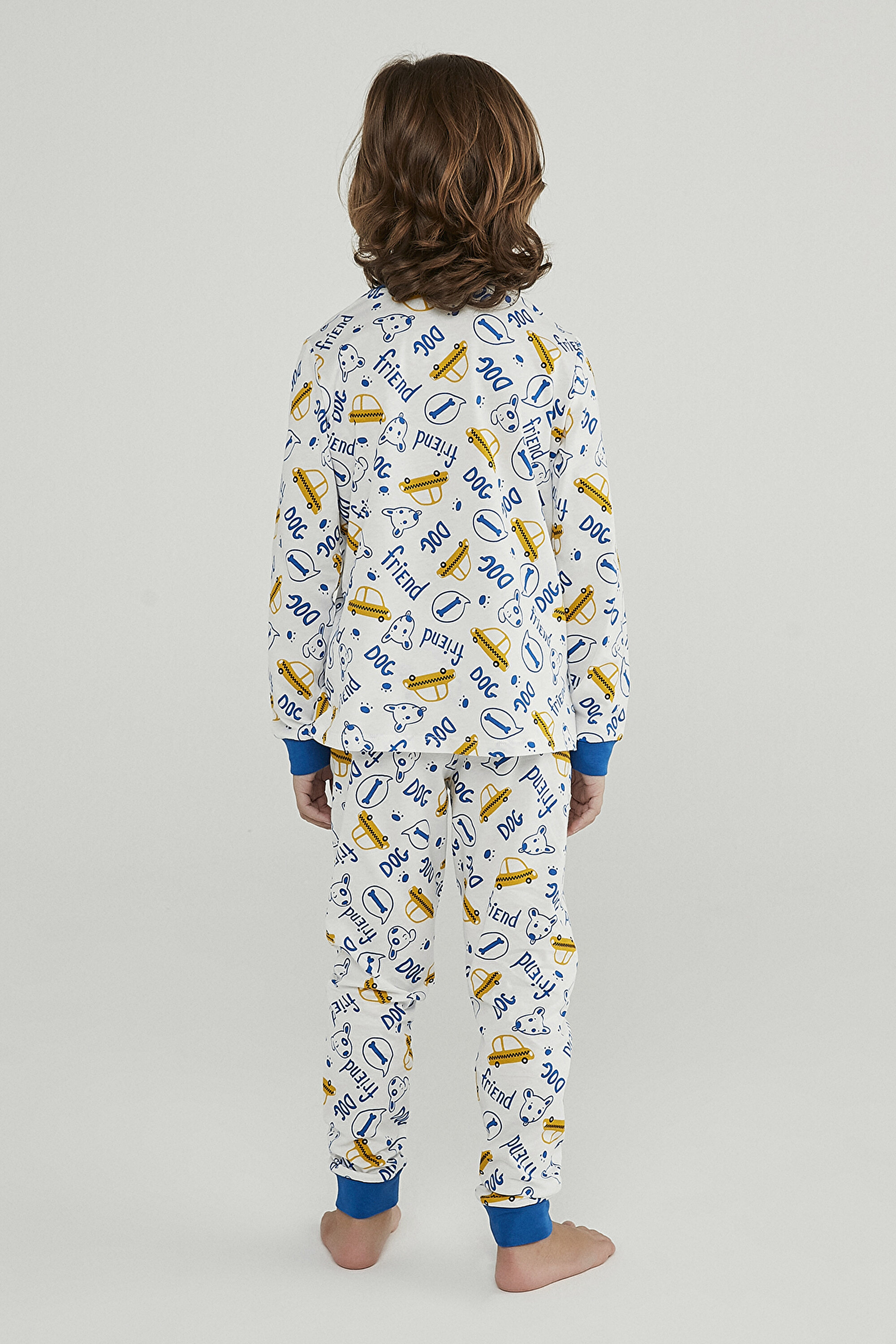 BOYS CUTE DOG 4LÜ PJ SET, 11-12, MIX