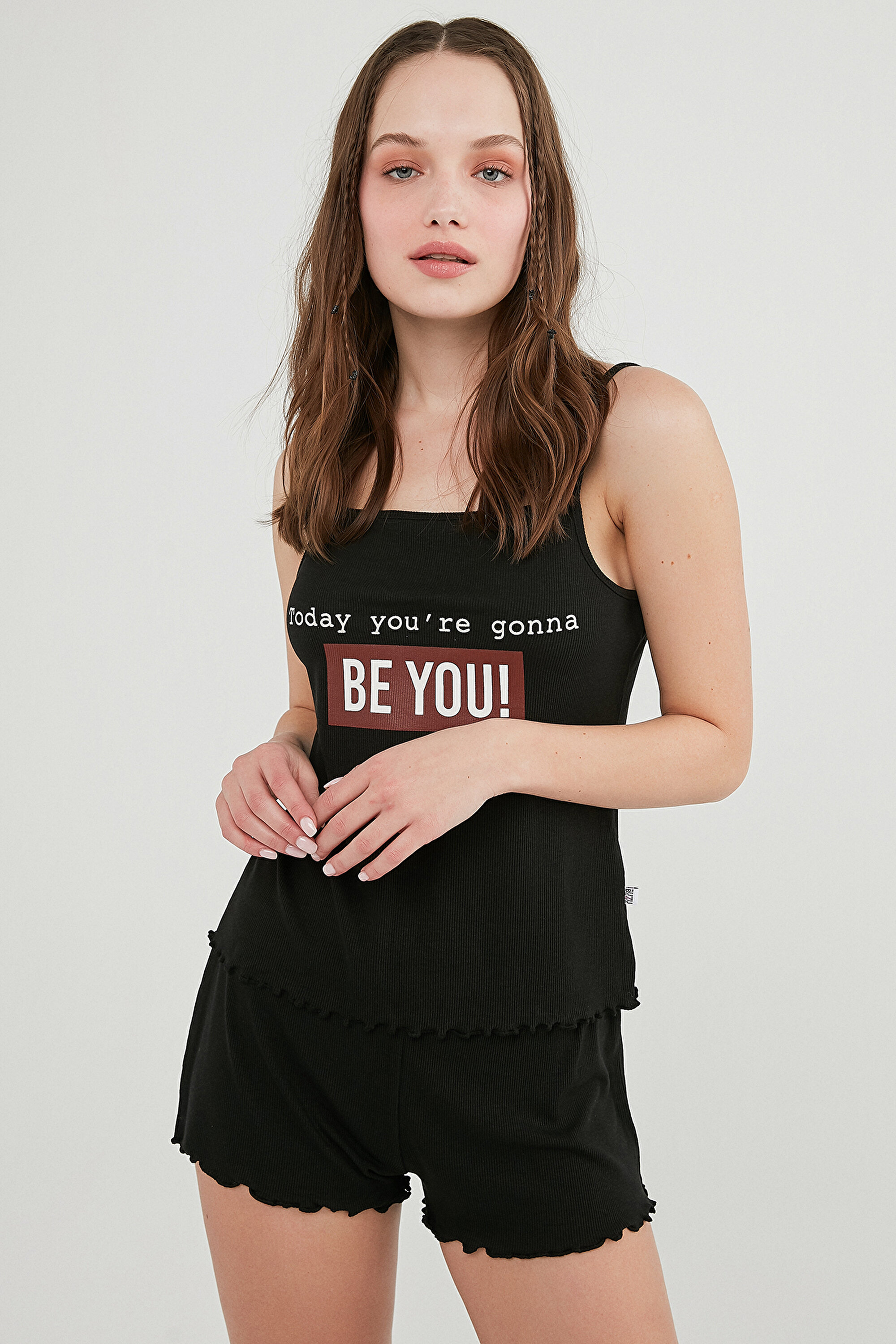 BU4U TODAY RIB NS SORT SET, L, BK3 SIYAH