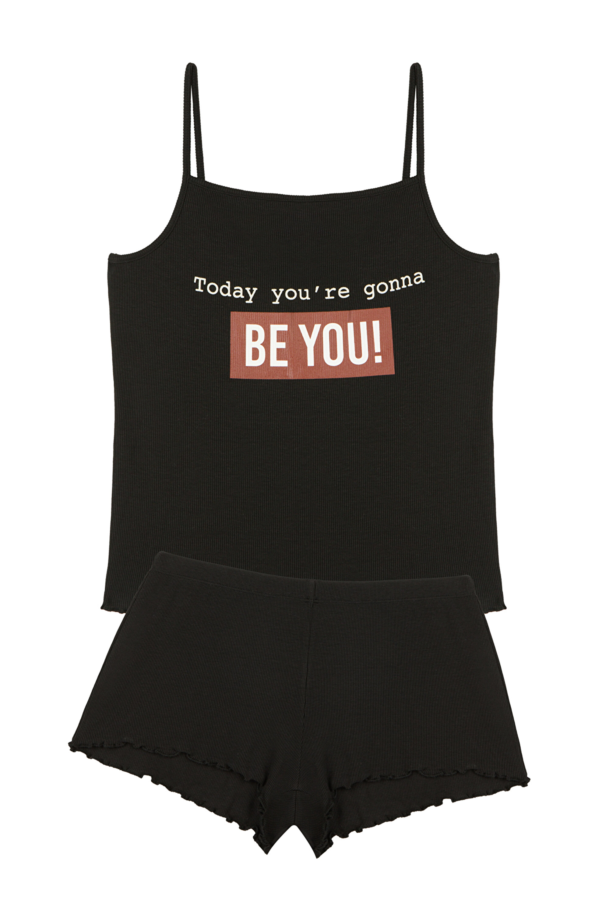 BU4U TODAY RIB NS SORT SET, L, BK3 SIYAH