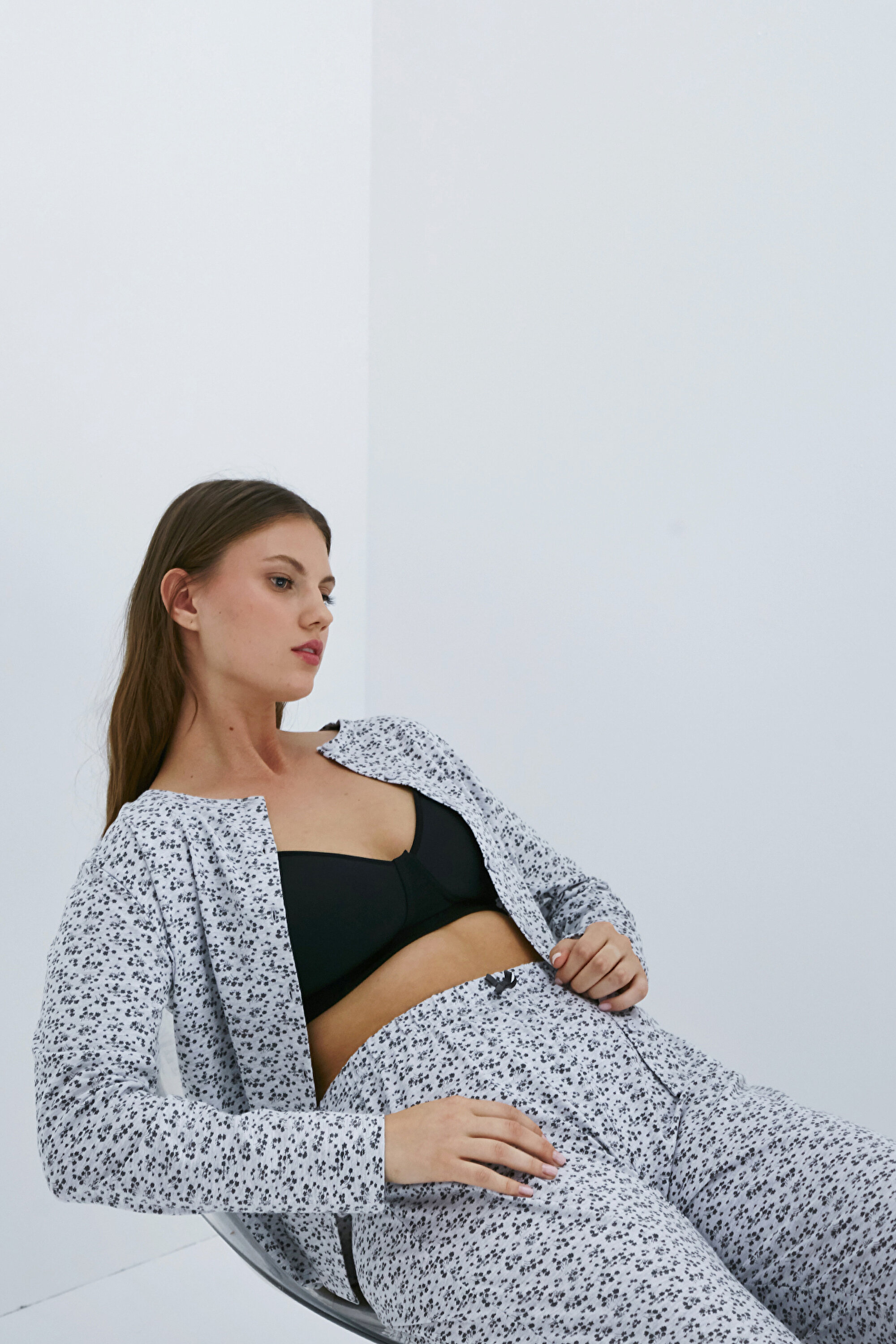 MELANGE FLORAL PANT, L, AGJ A.GRI MELANJ