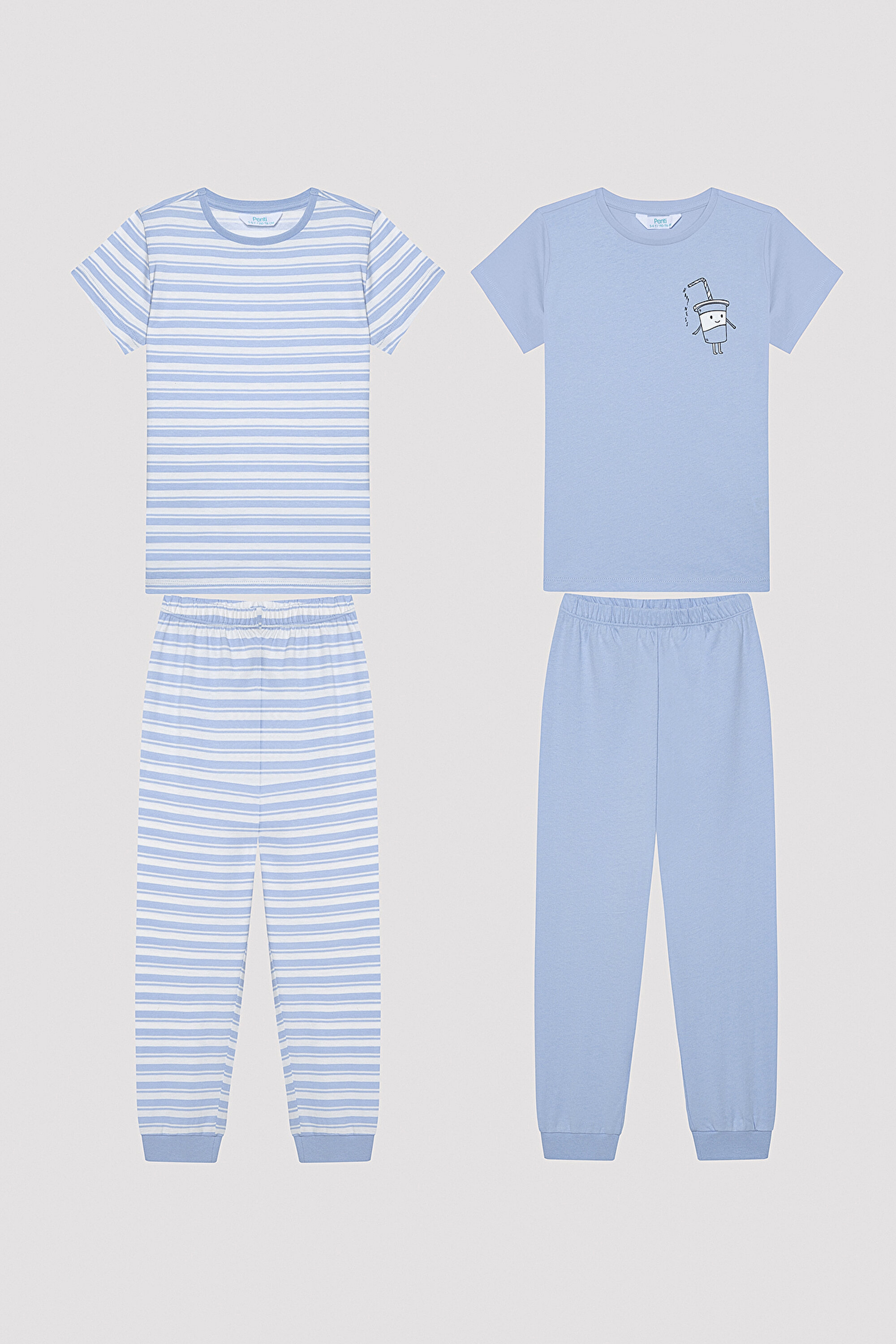 B.STRIPE CK SS 2 PACK PJ, 11-12, MIX MIX