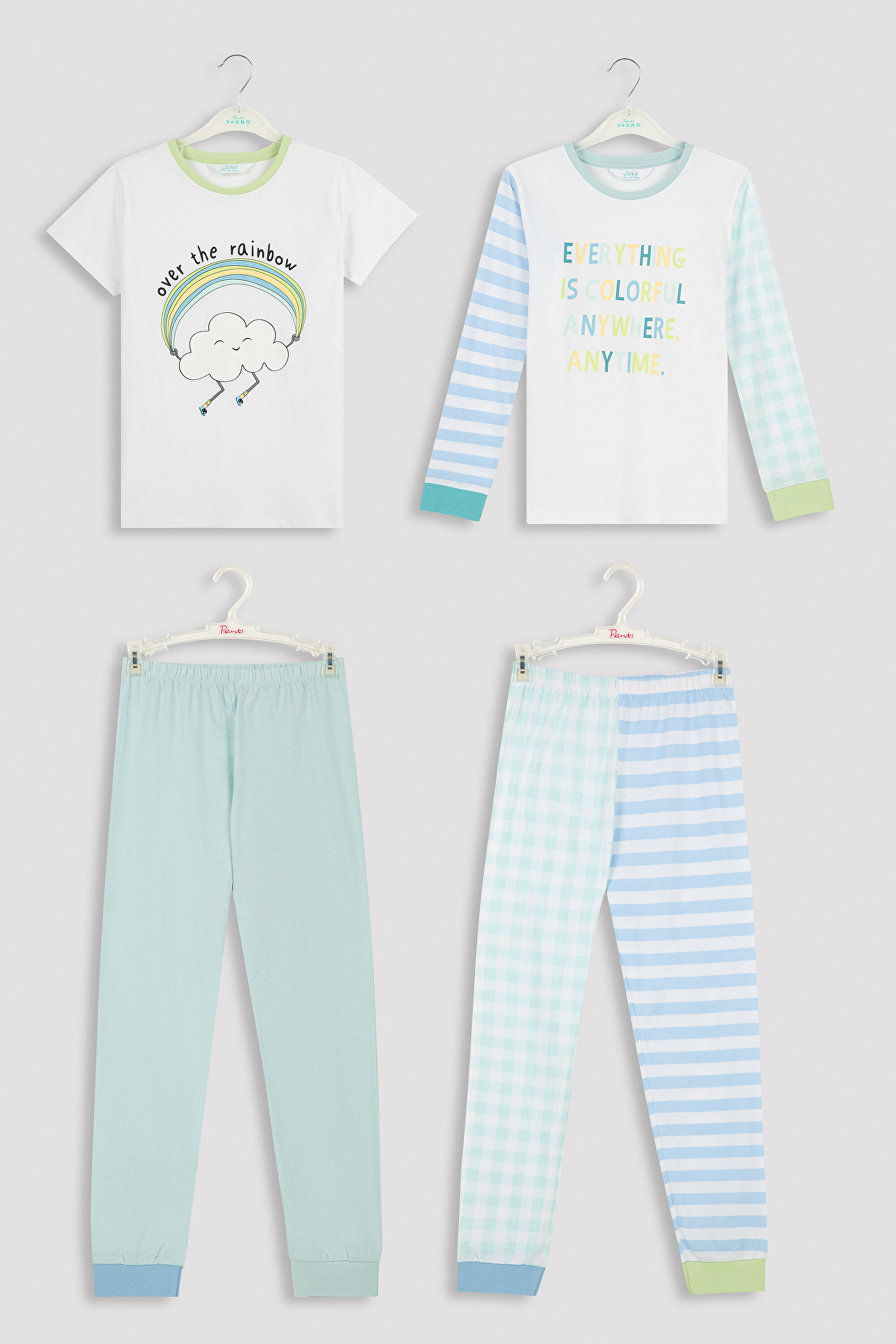 B.COLORFUL LS-SS 4 PACK PJ, 112, MIX MIX