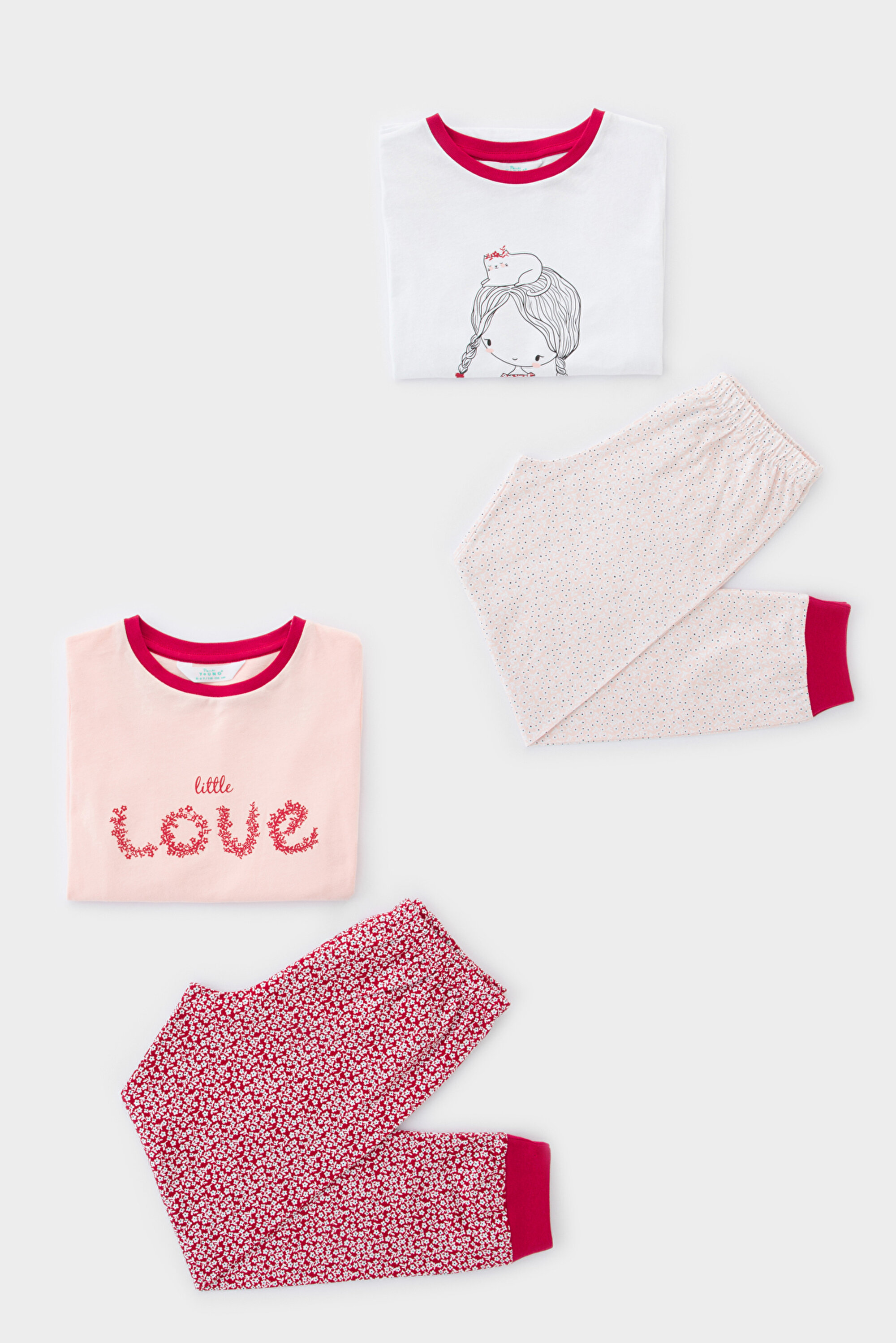GIRLS FIORE 4LÜ PJ SET, 3-4, MIX