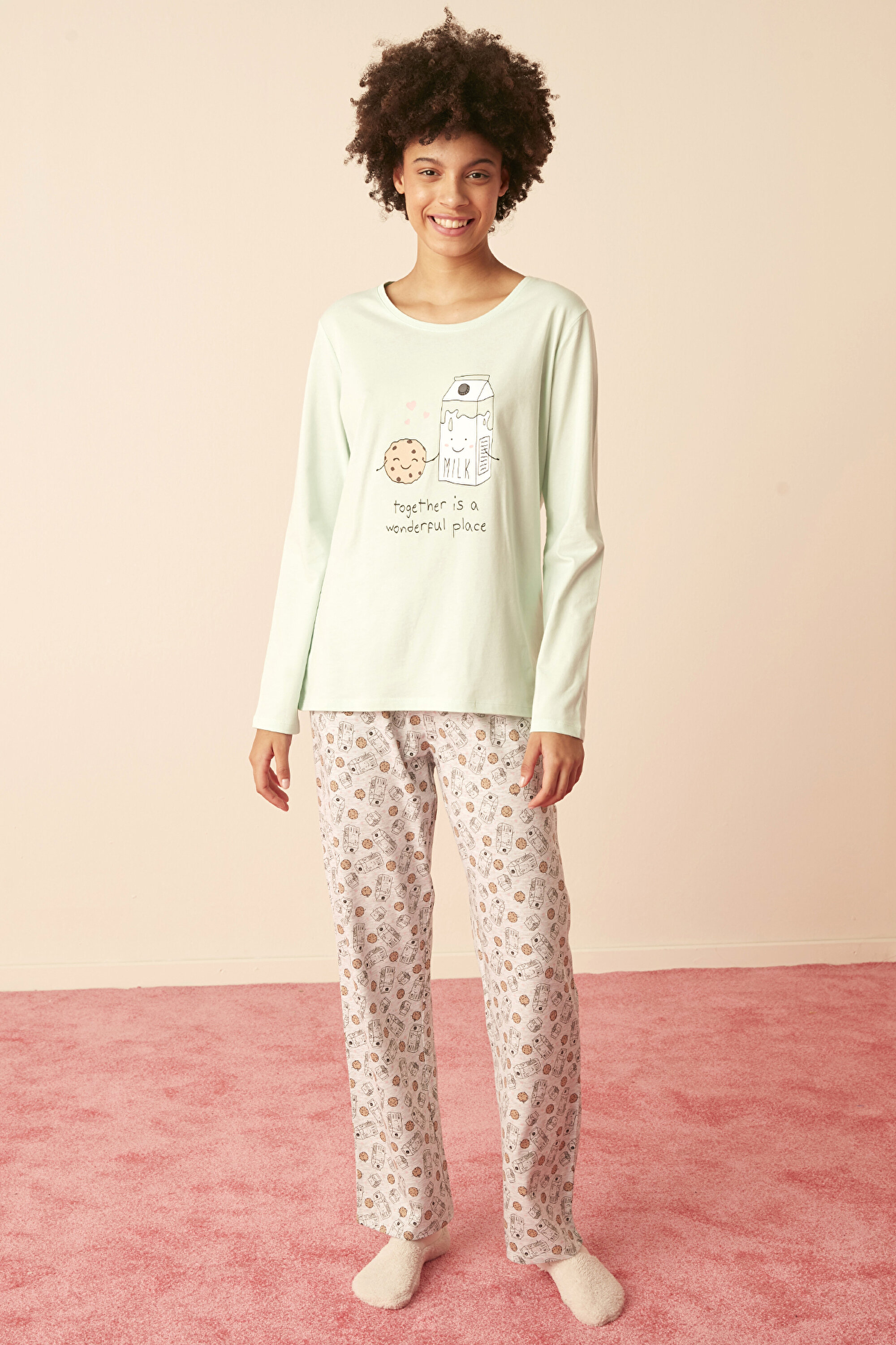 WONDERFUL PLACE LS PANTOLON, L, MIX MIX