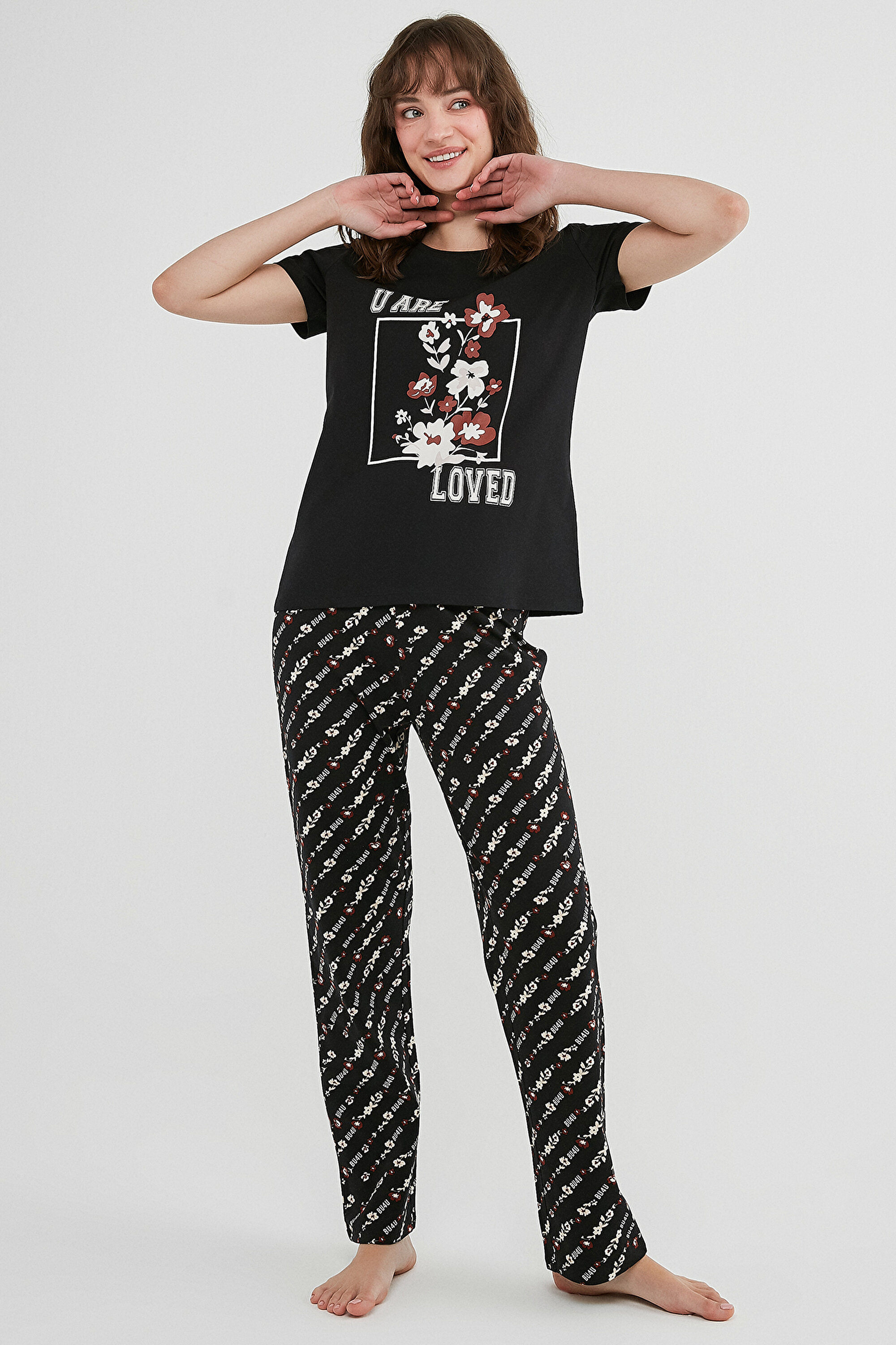 BU4U LOVED SS PANTOLON SET, L, BK3 SIYAH
