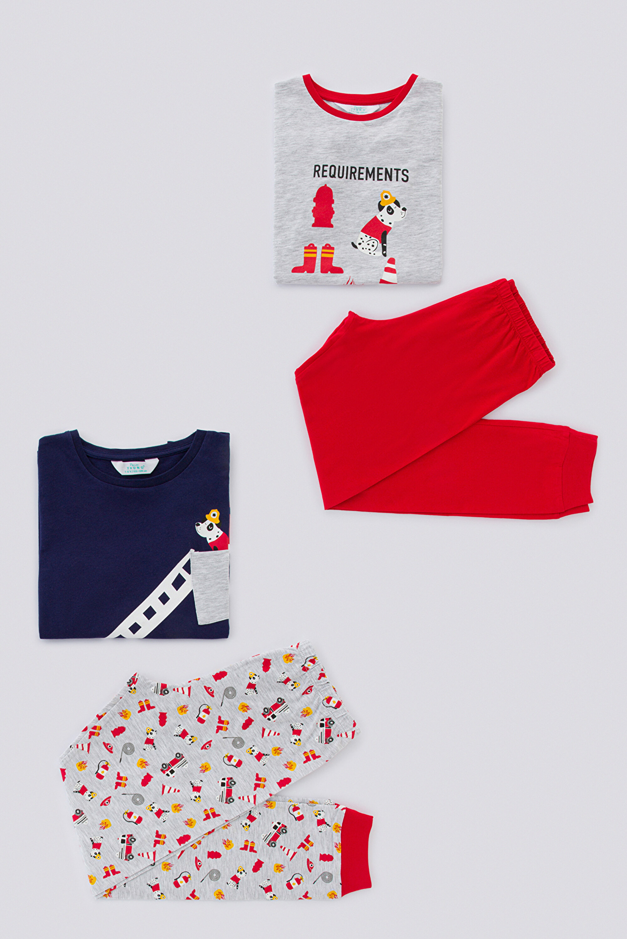 BOYS FIRE 4LÜ PJ SET, 11-12, MIX