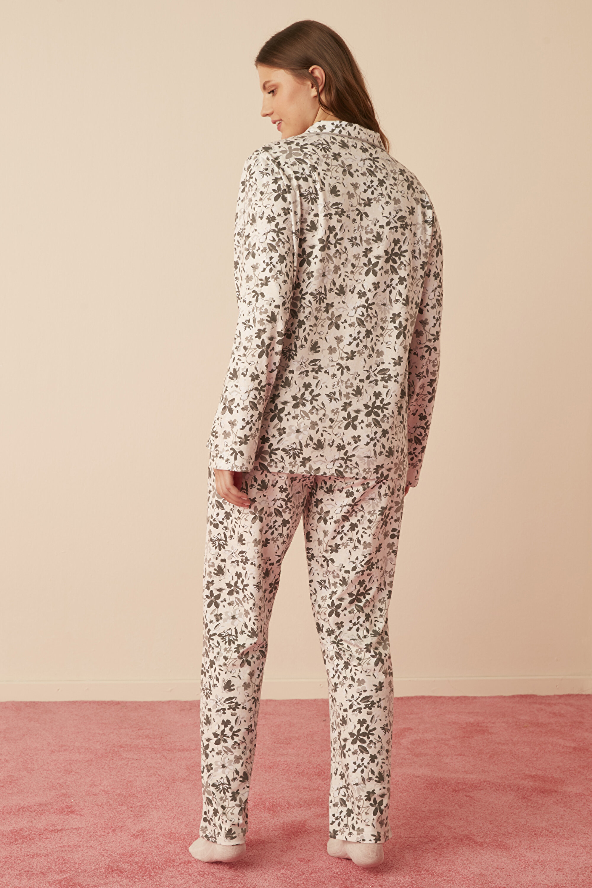 MORNING GARDEN LS GÖMLEK P, L, EC15 EKRU