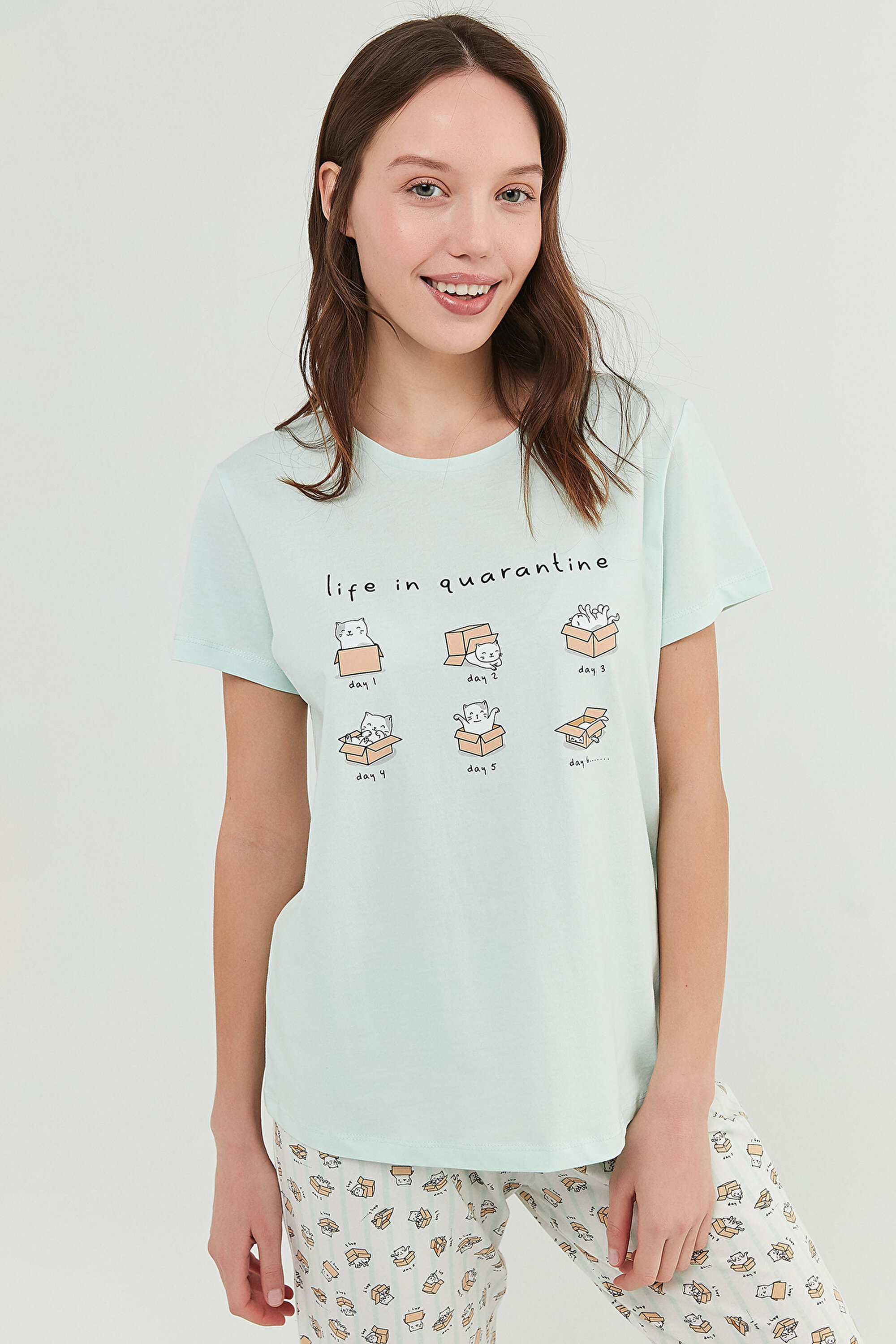CAT LIFE SS PANTOLON, L, MN4 MINT YESILI