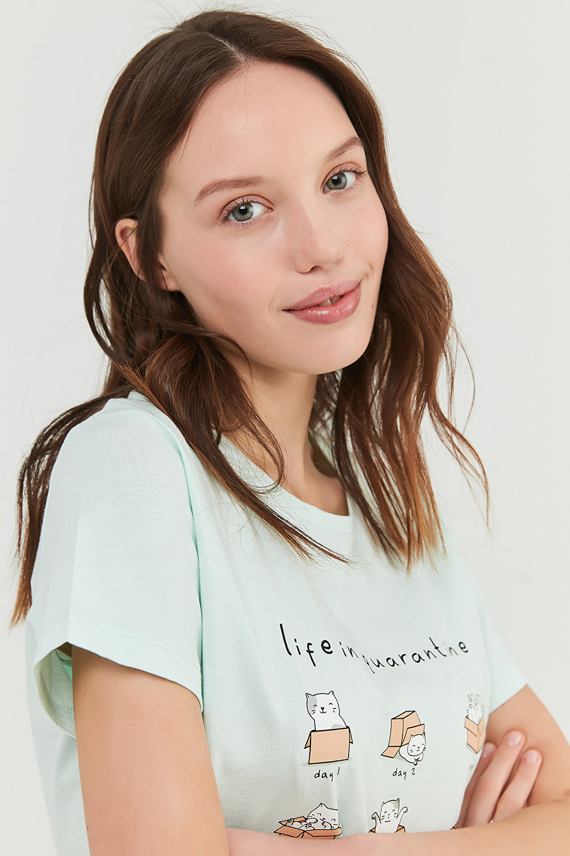CAT LIFE SS PANTOLON, L, MN4 MINT YESILI