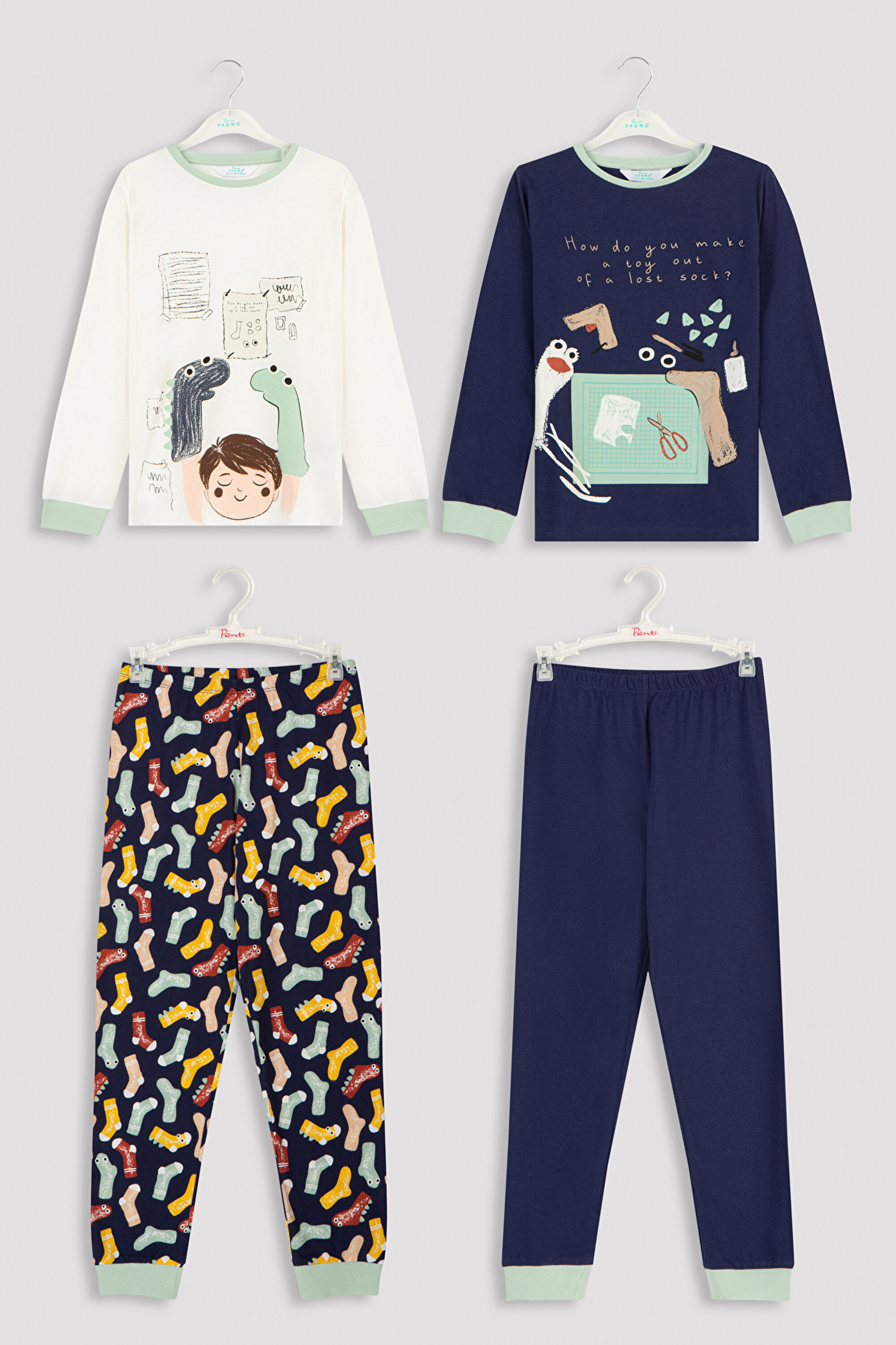 BOYS LOST SOCK LS 4LU PJ S, 112, MIX MIX