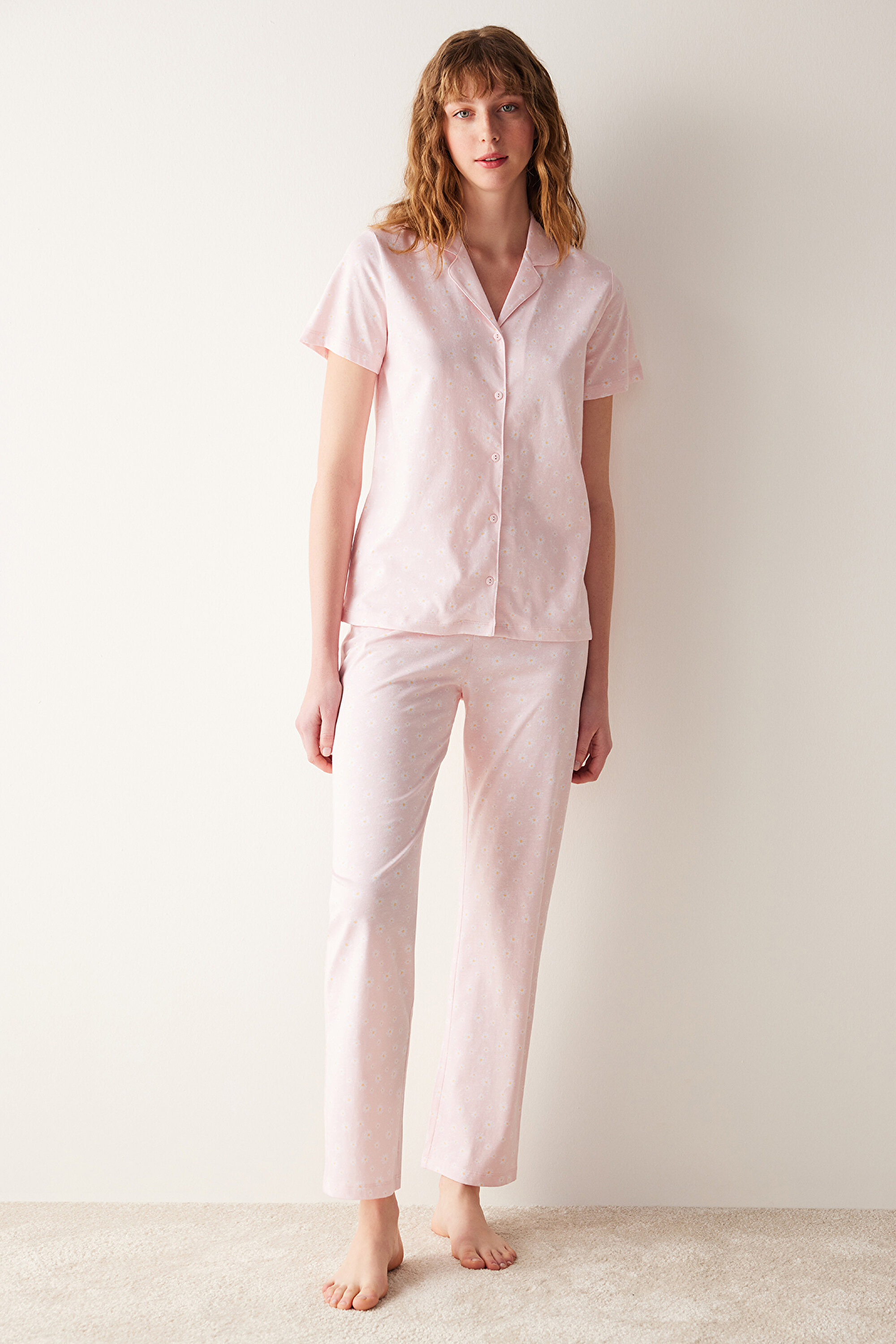 Wusikd Peach Fruit Women Pajama Pants Bottoms Palazzo Pink