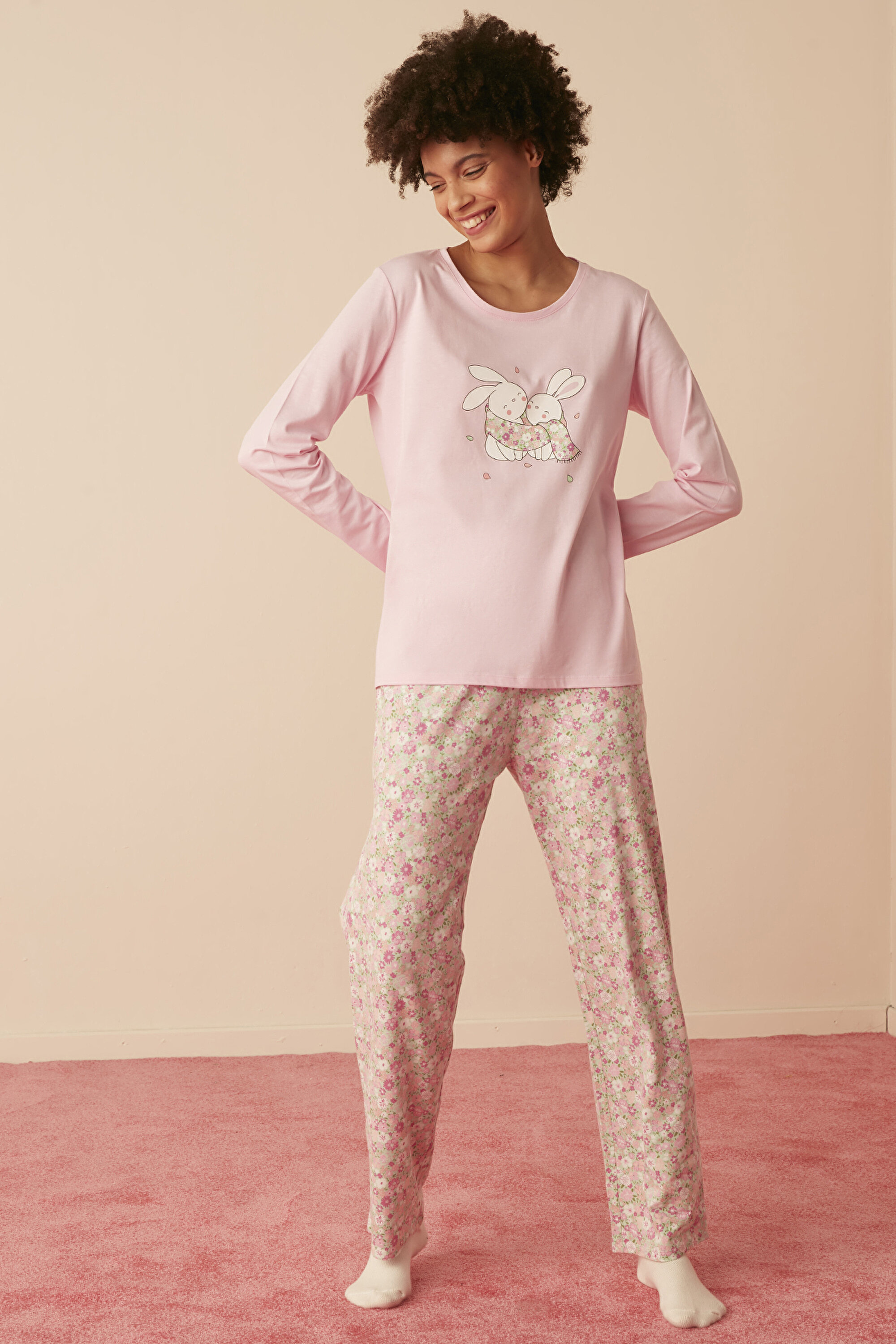 HUGGING LS PANTOLON SET, 3XL, PN32 PEMBE