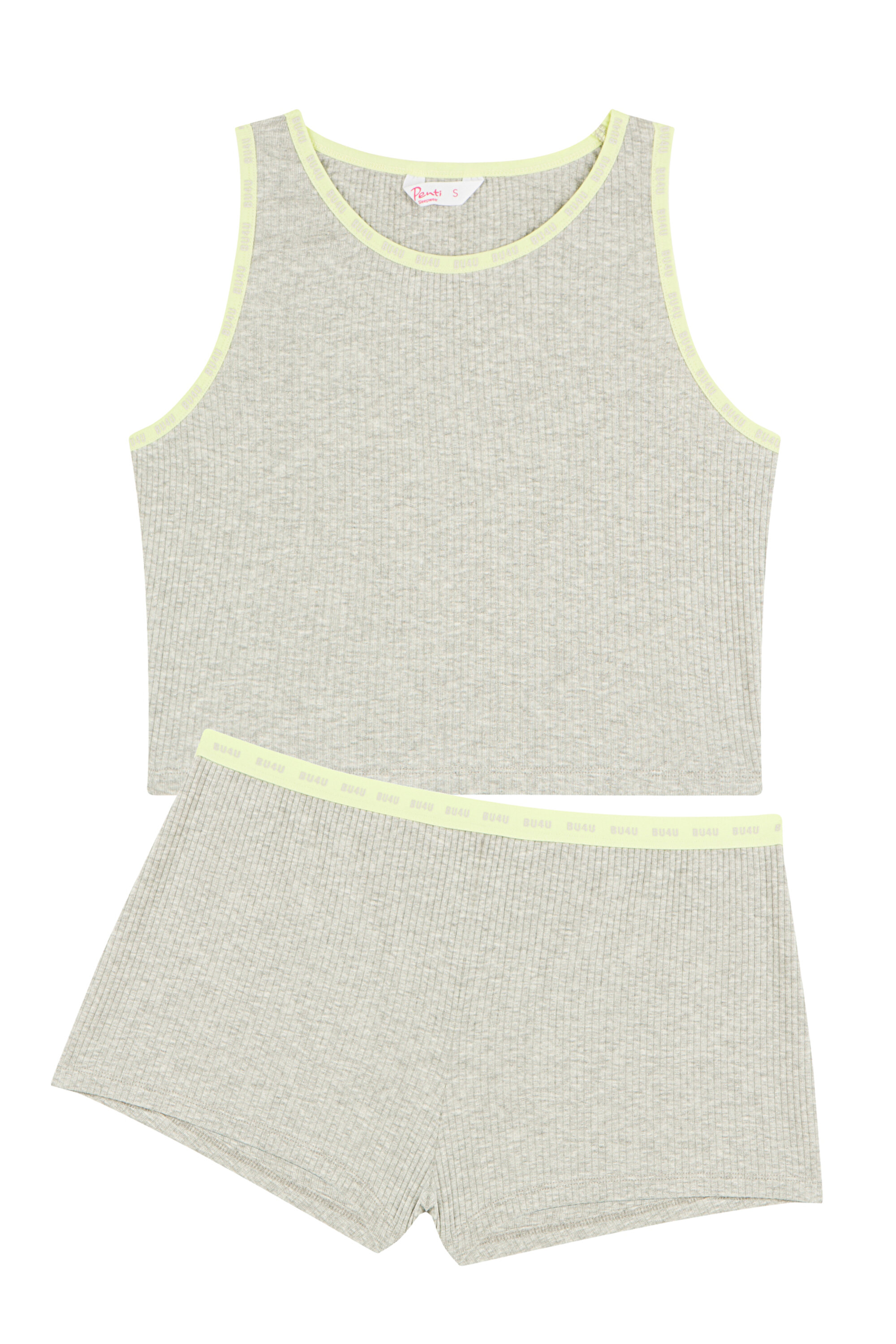 BU4U GREY LOGO TAPE N, L, GE8 GRİ MELANJ