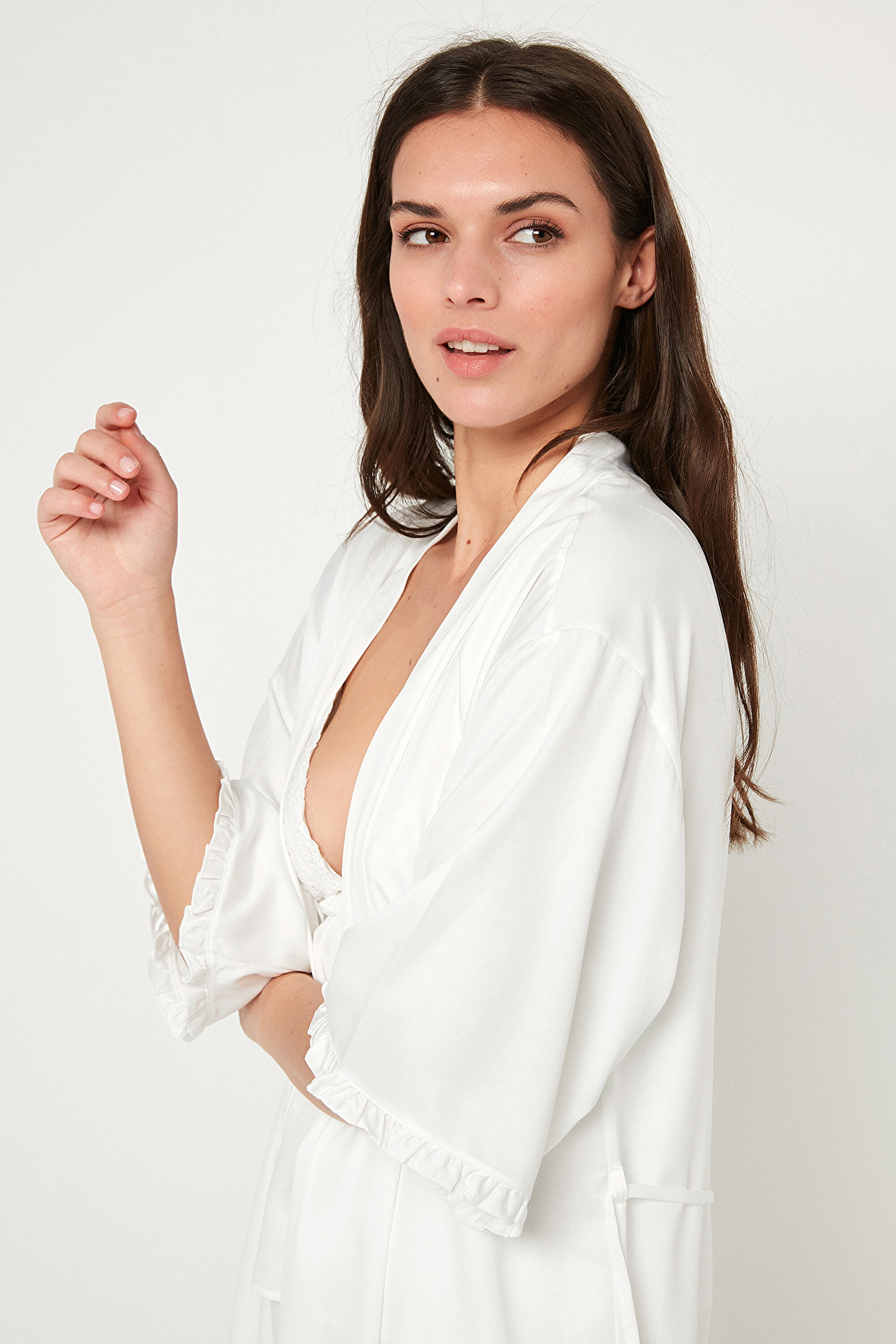 BRIDAL GRACE SATIN, M/L, B32 KIRIK BEYAZ