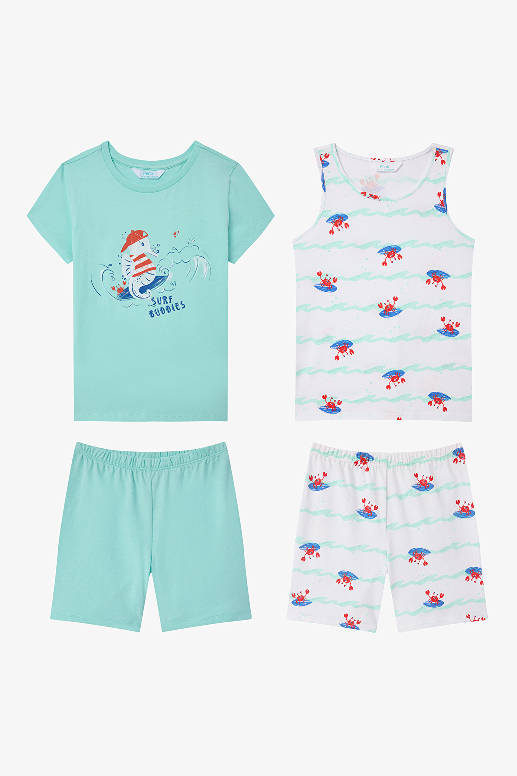 Erkek Çocuk Surf Buddies Pamuklu 2li Pijama Takımı PNXYP9M025IY