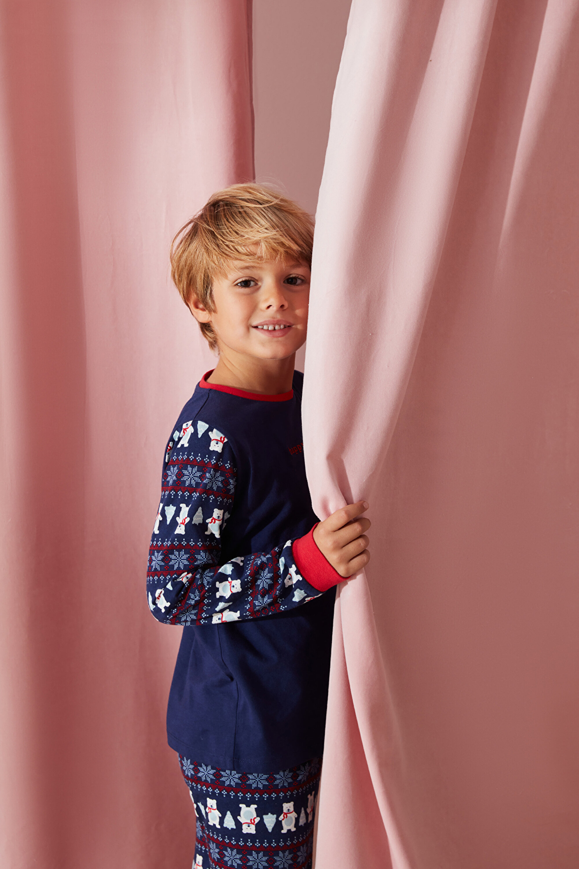 BOYS NEW BEAR LS 2LI PJ S, 112, BU5 MAVI