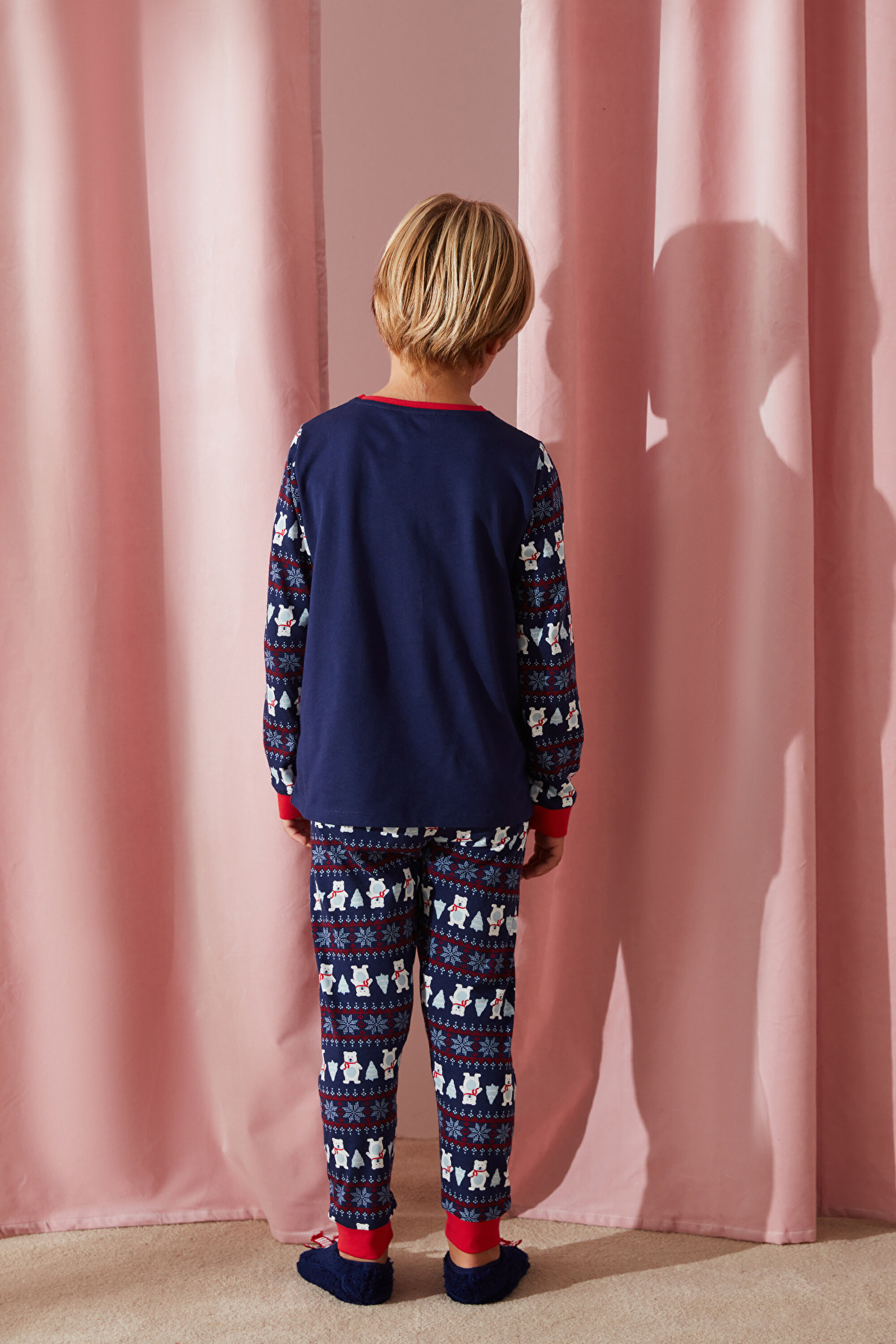BOYS NEW BEAR LS 2LI PJ S, 112, BU5 MAVI