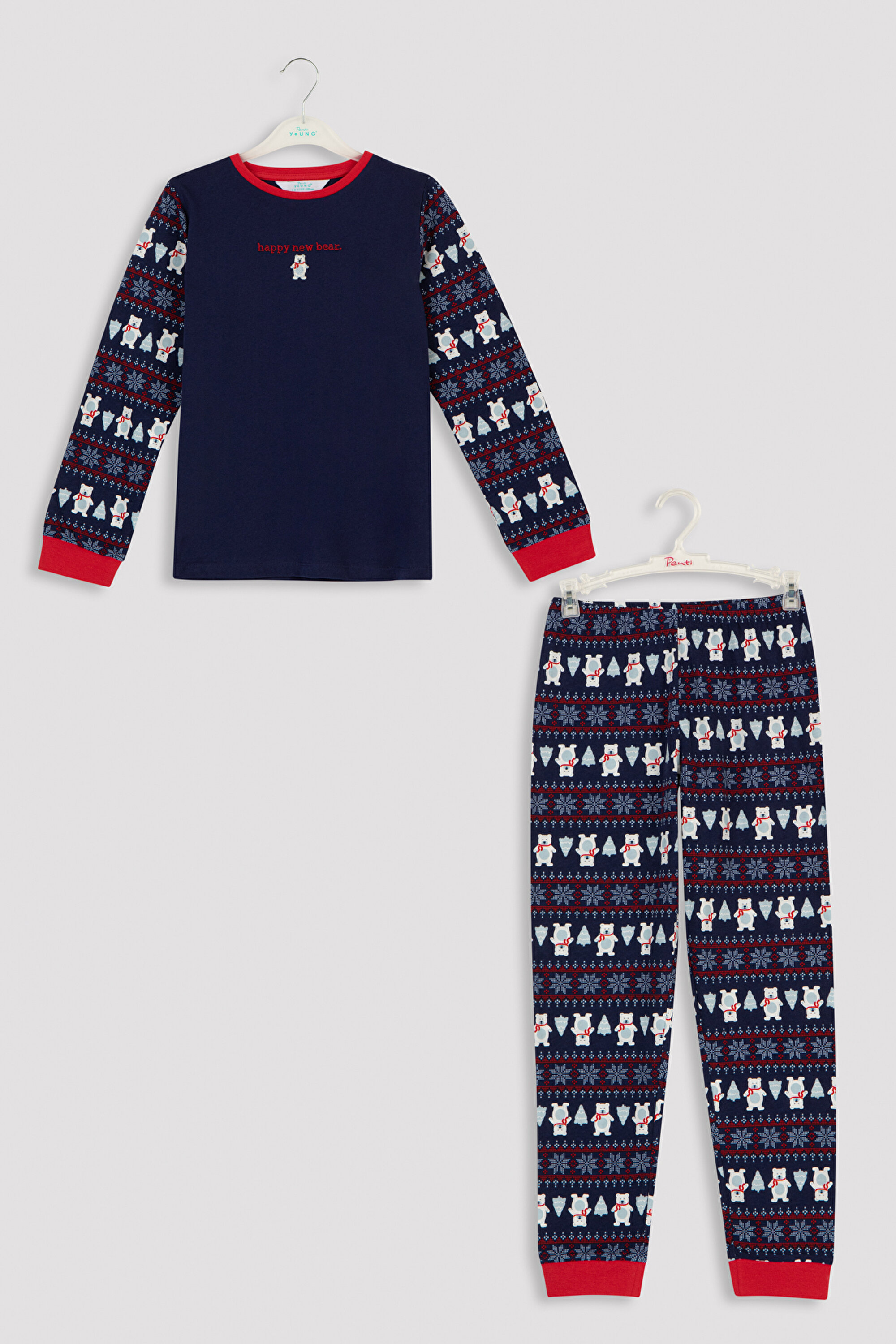 BOYS NEW BEAR LS 2LI PJ S, 112, BU5 MAVI