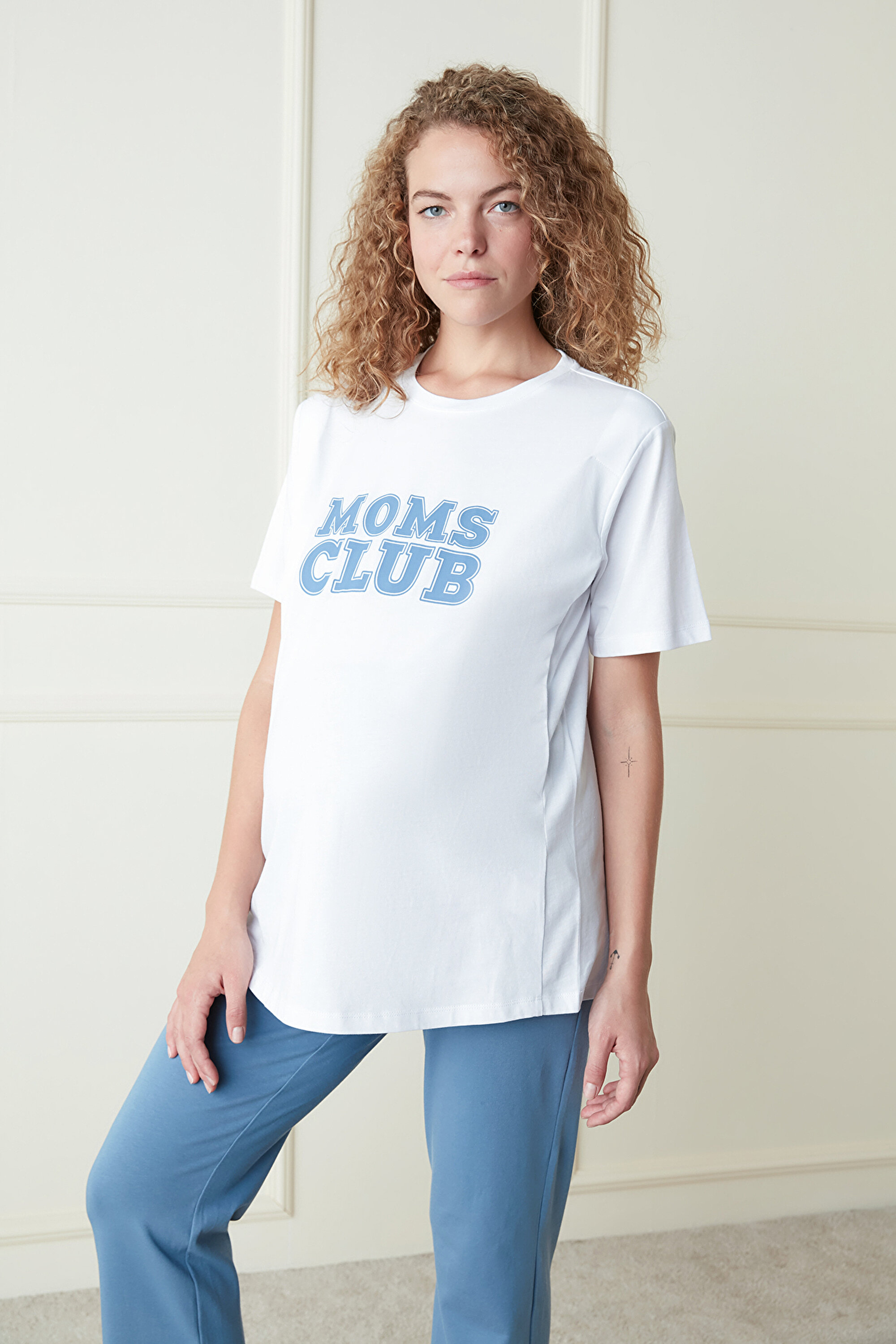 MAMA BLUE SS T-SHIRT, L, WT3 OPTIK BEYAZ