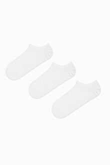 3 Çift Pamuklu Kendinden Kalp Desenli Sneaker Çorap