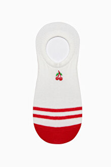 3 Çift Pamuklu Mini Meyve Desenli Sneaker Çorap_1