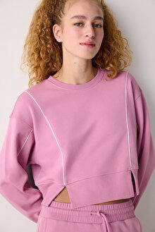 Pembe Rahat Kesim Eşofman Üstü_1