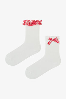 Kız Çocuk Red Frilly 2li Soket Çorap