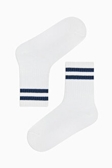 Erkek Çocuk Double Stripe 4lü Soket Çorap_1