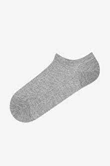 3 Çift Pamuklu Kendinden Kalp Desenli Sneaker Çorap_1