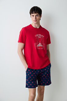Red Anchor Çok Renkli Şortlu Pijama Takımı