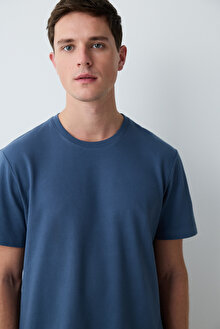 Basic Blue Gri Şortlu Pijama Takımı_1