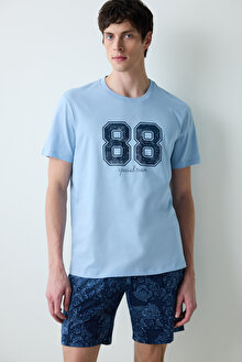 88 Special Çok Renkli Şortlu Pijama Takımı