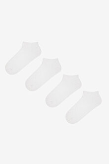 4 Çift Pamuklu Kendinden Zigzag Desenli Patik Çorap