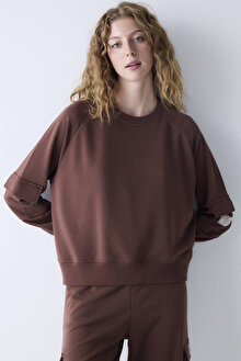 Kahverengi Cep Detaylı Sweatshirt_0