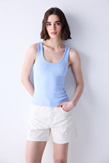 FT Rib Basic Mavi Cami Atlet_1