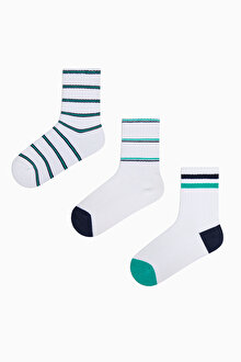 Erkek Çocuk New Lines 3lü Tenis Soket Çorap